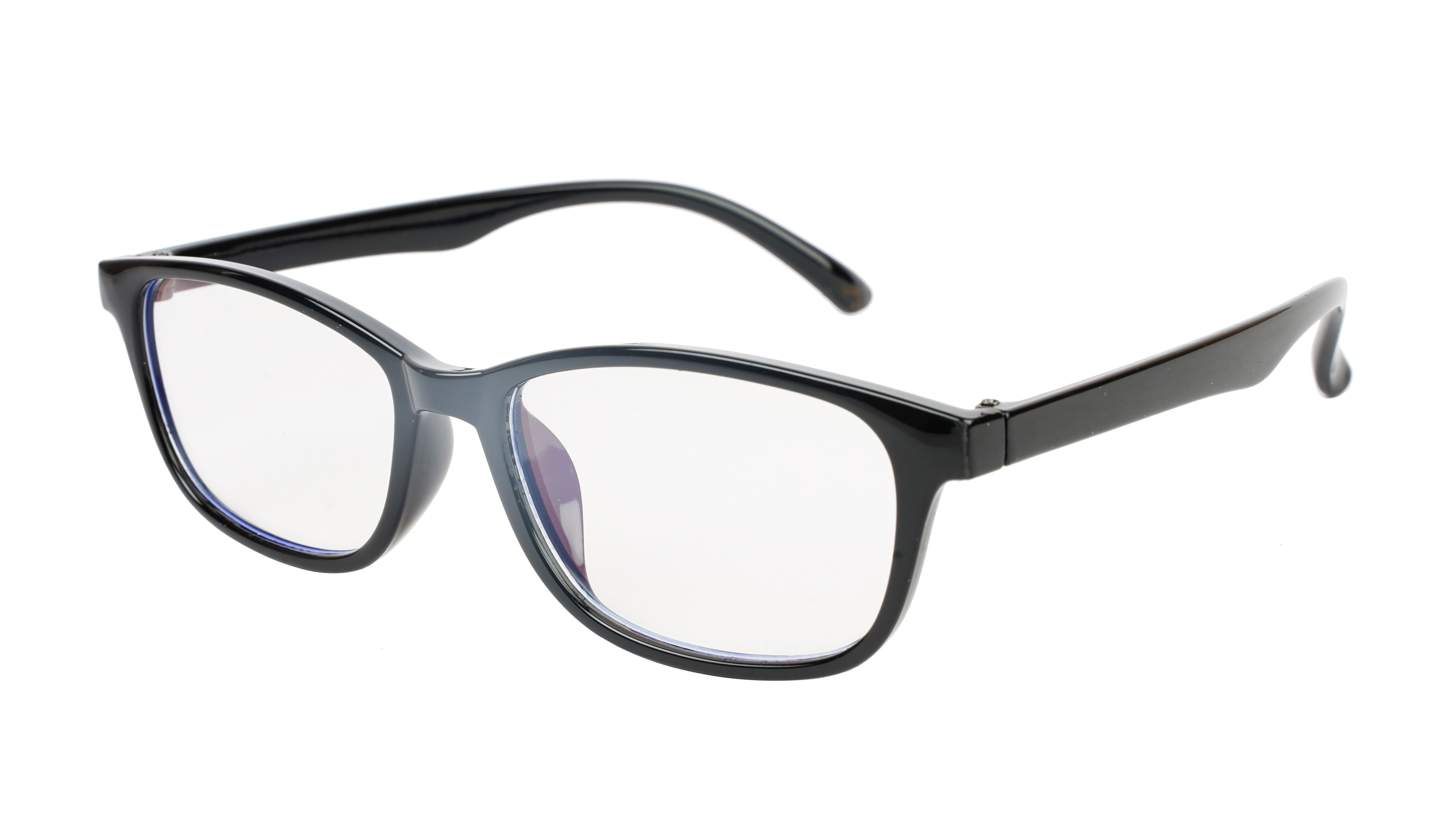 Unisex Large Rectangular Spectacle Frame. Glossy Black Color Frame