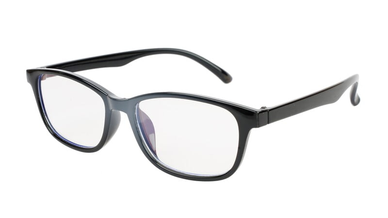 Unisex Large Rectangular Spectacle Frame. Glossy Black Color Frame