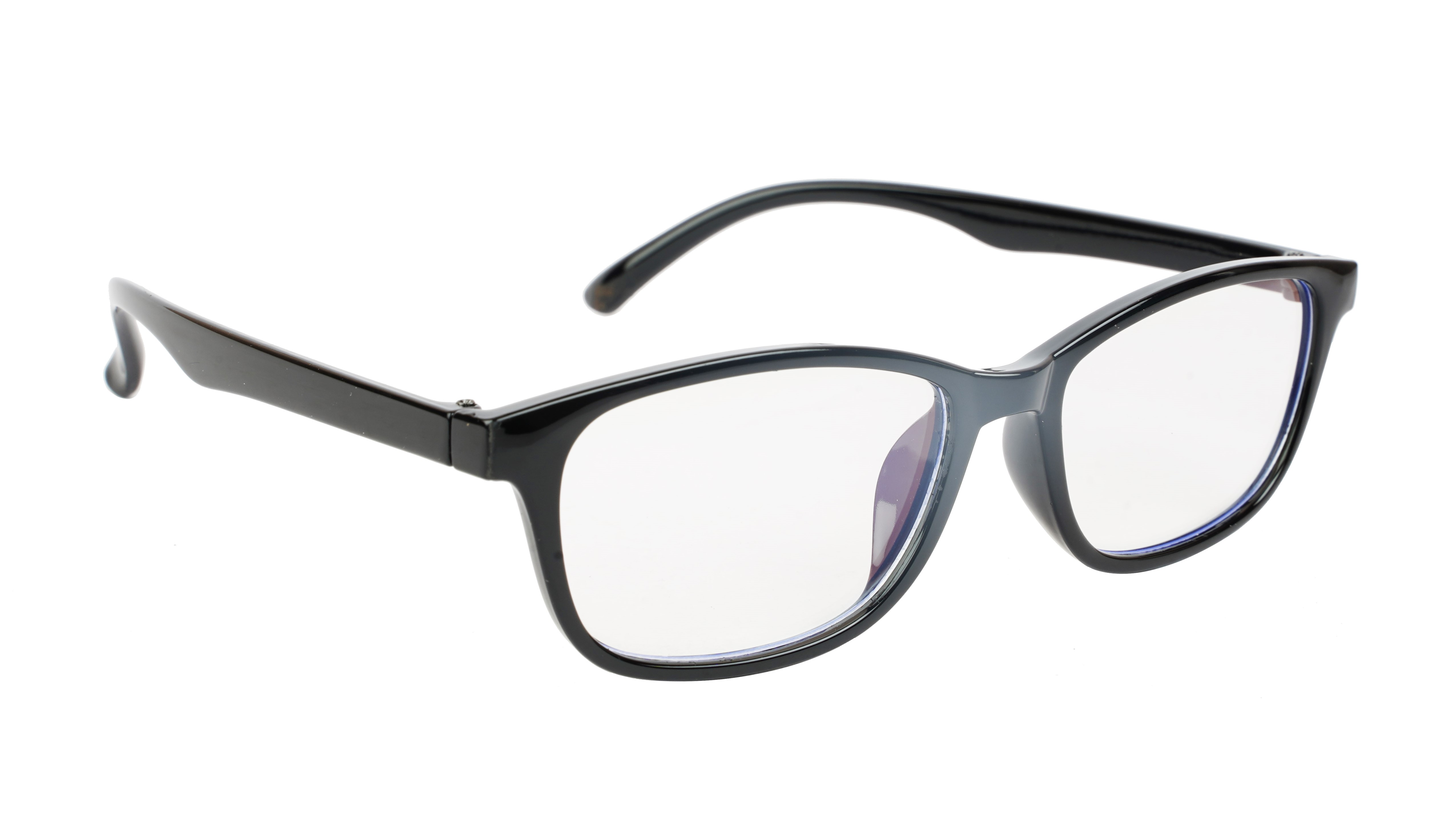Unisex Large Rectangular Spectacle Frame. Glossy Black Color Frame