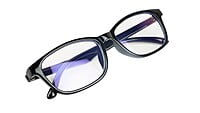 Unisex Large Rectangular Spectacle Frame. Glossy Black Color Frame