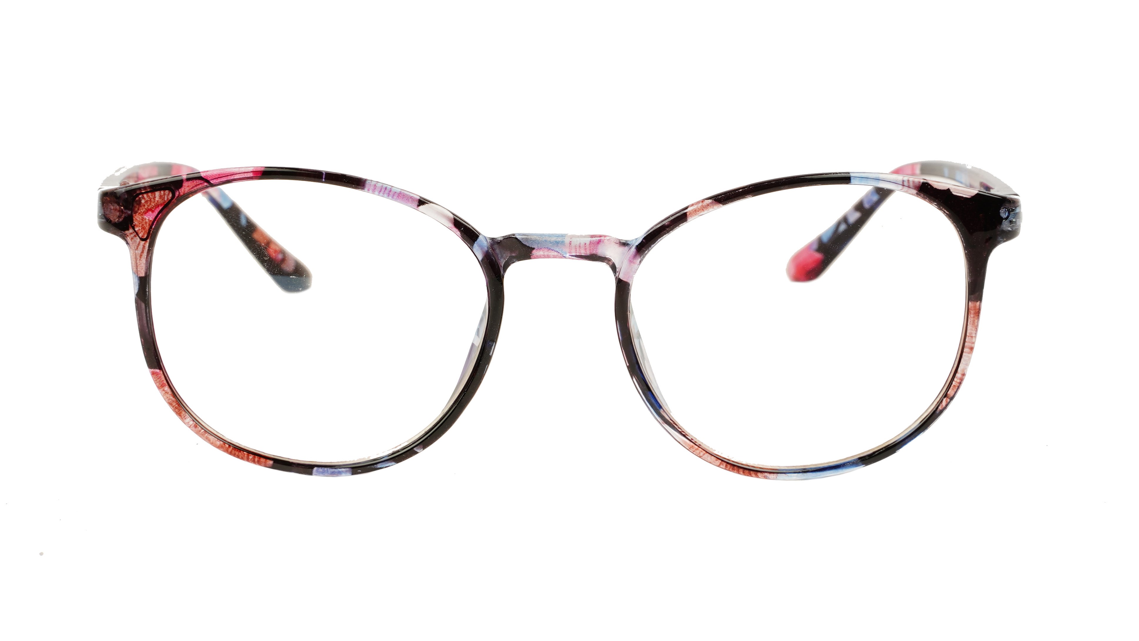 Round Medium Spectacle Frame For Girls&Women. Floral Print Frame