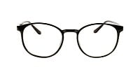 Unisex Medium Full Rim Round Spectacle Frame. Glossy Black Frame
