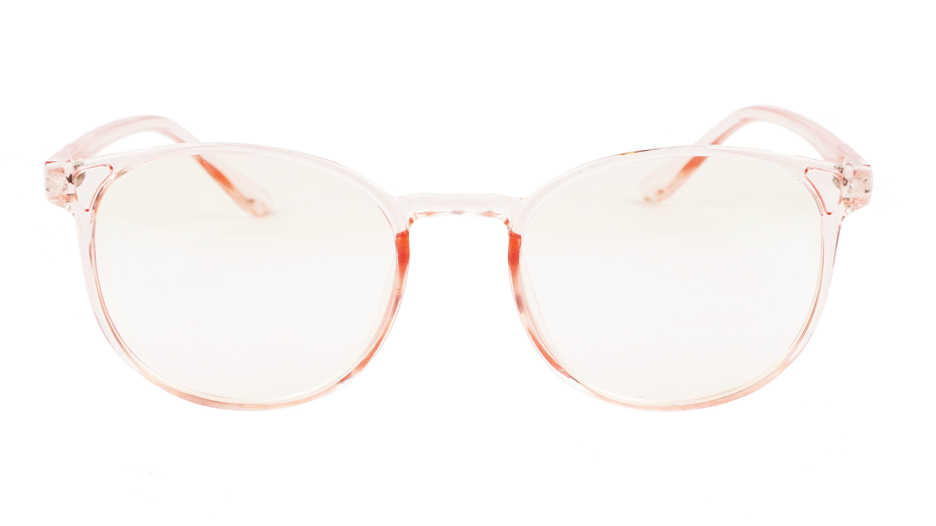 Round Medium Spectacle Frame For Girls&Women. See Through Pink  Frame