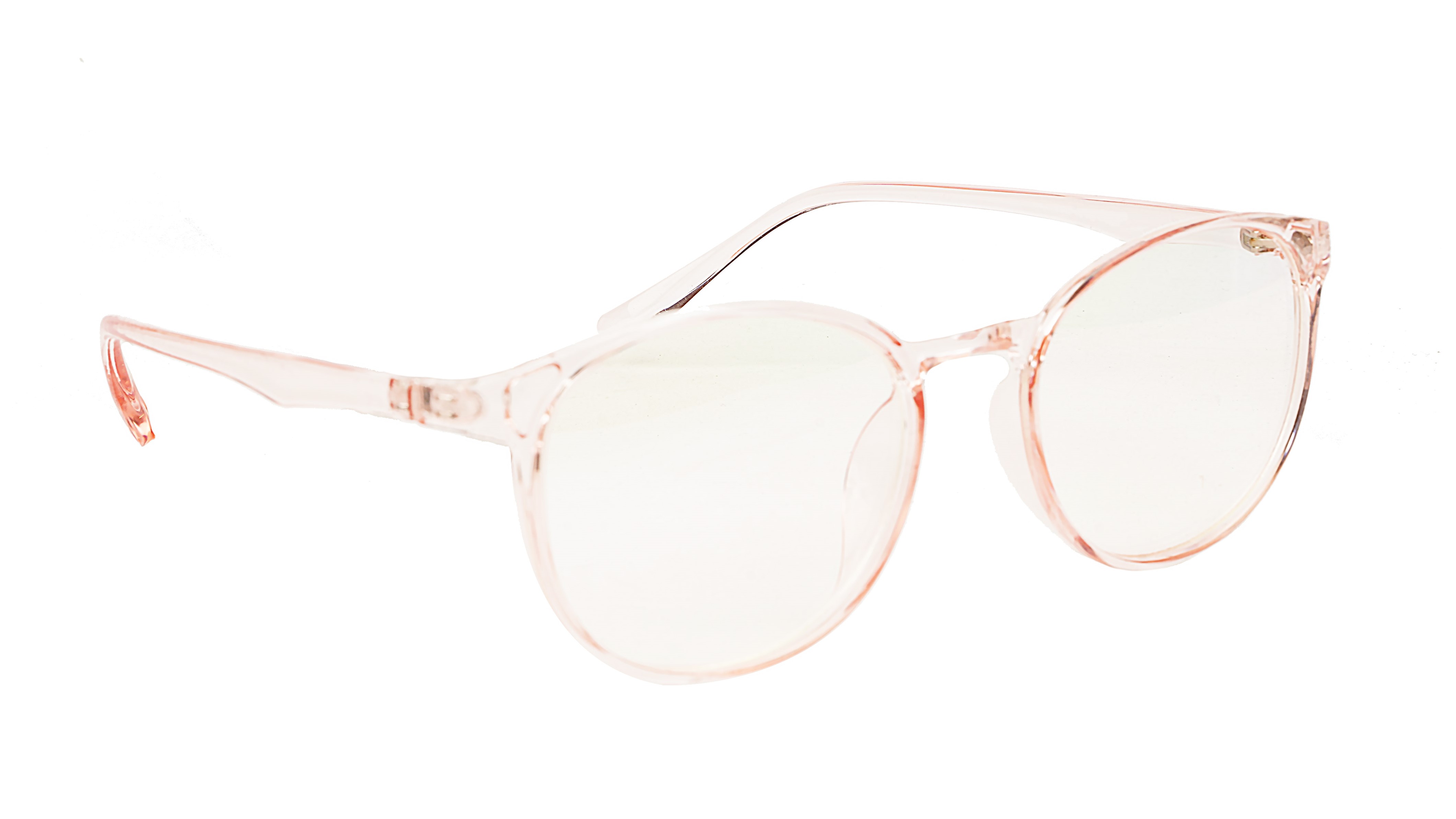 Round Medium Spectacle Frame For Girls&Women. See Through Pink  Frame