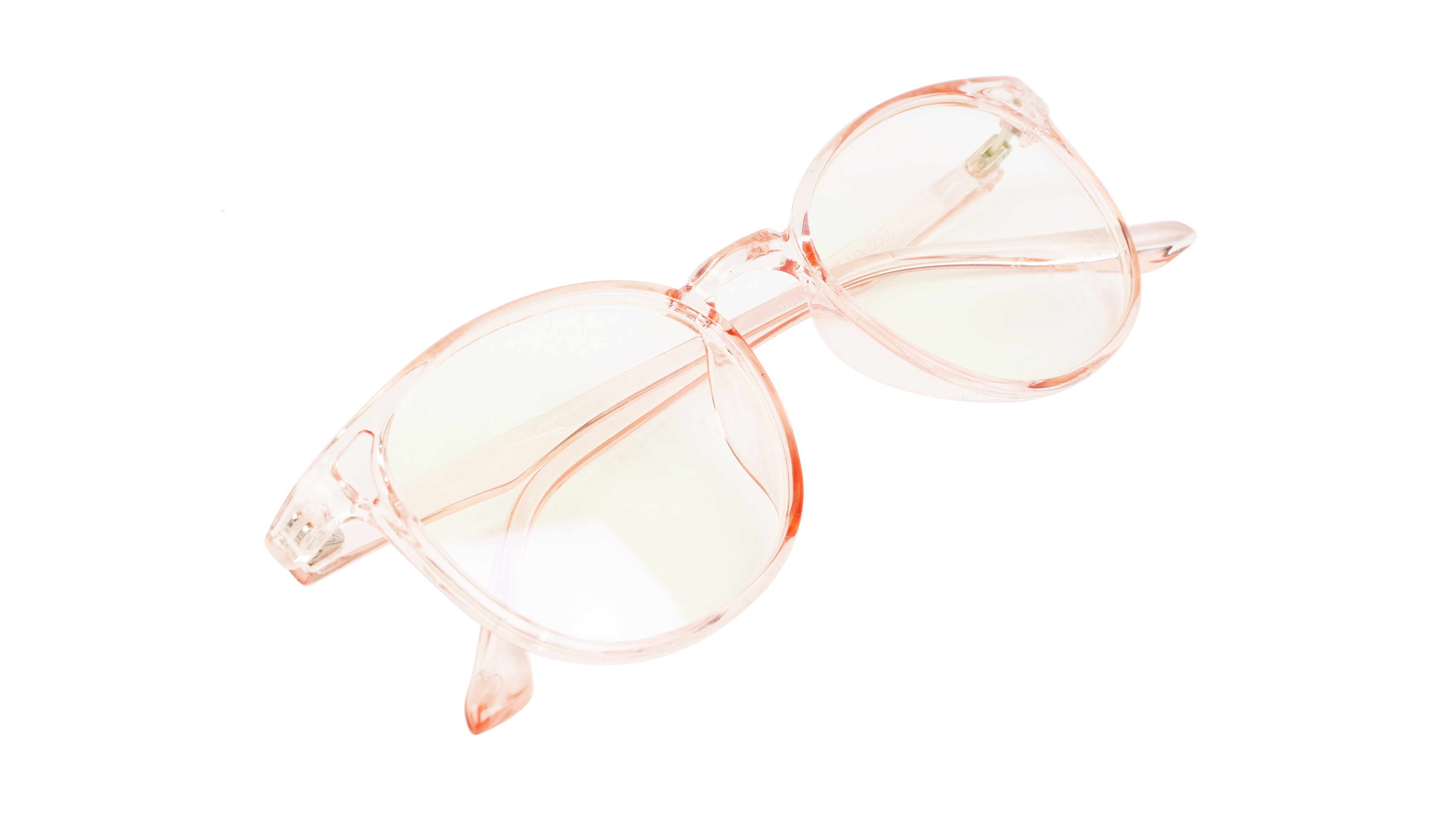 Round Medium Spectacle Frame For Girls&Women. See Through Pink  Frame