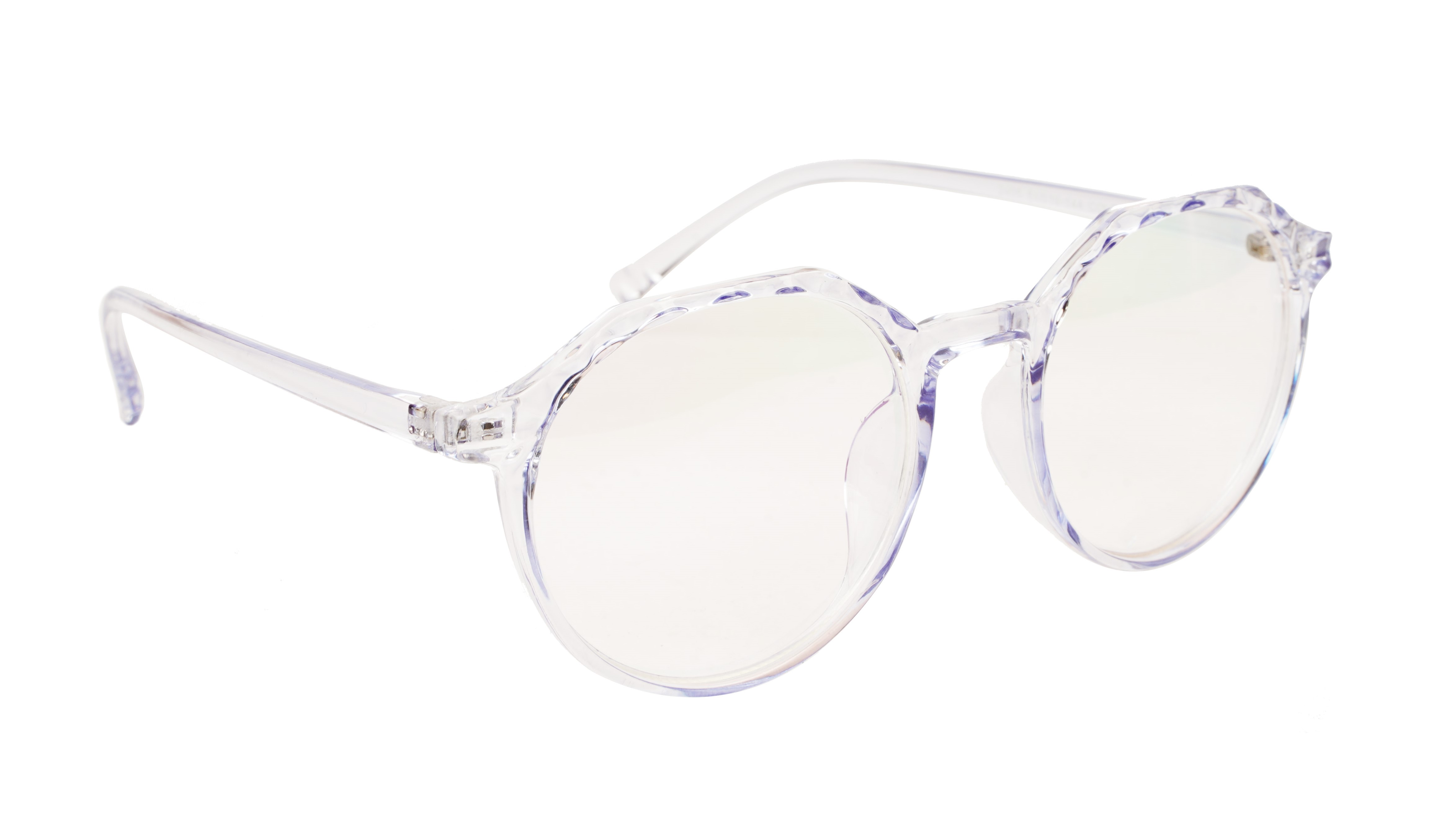 Female Oversized Spectacle Frames. See Through Light Blue Frame