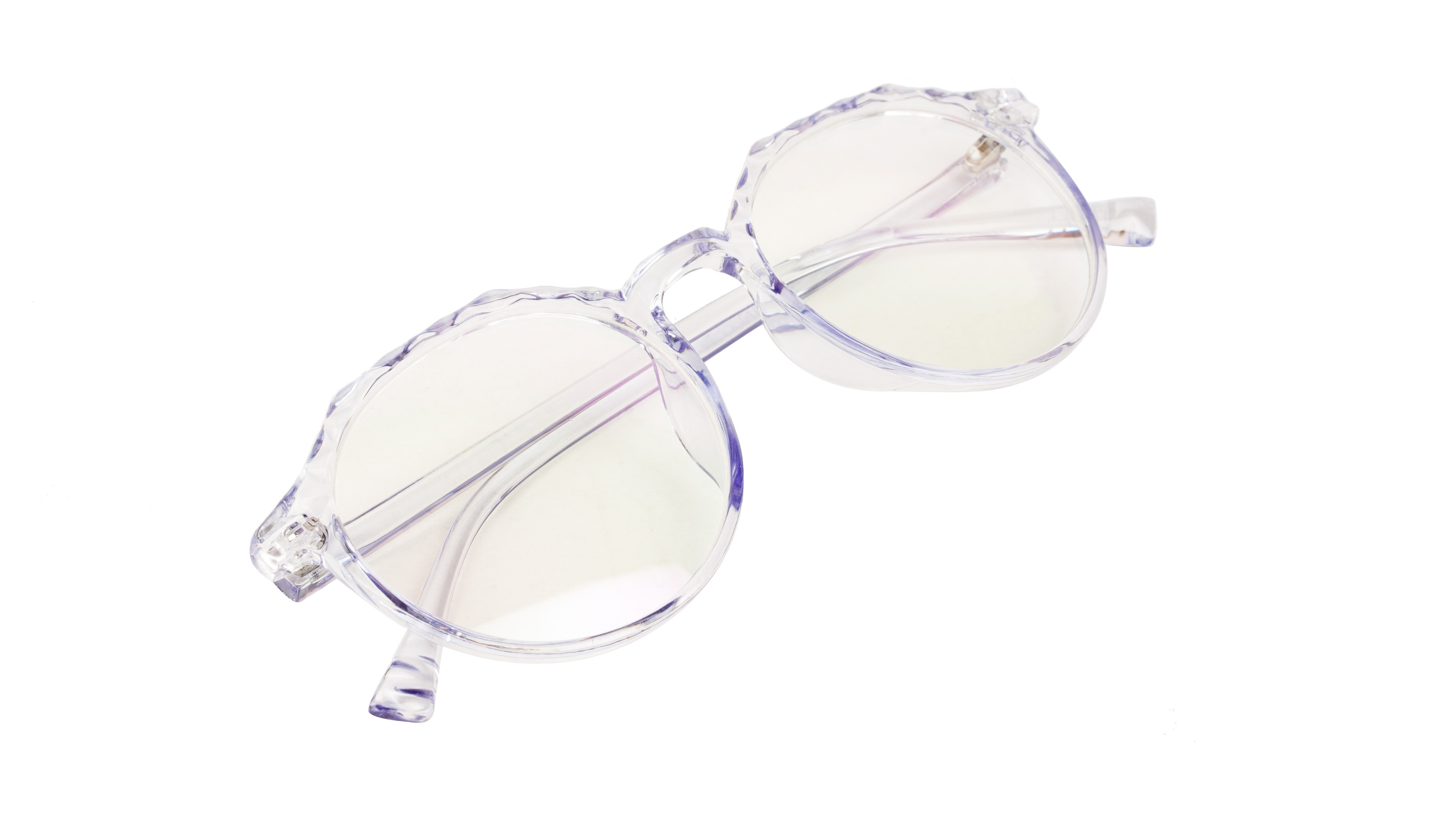 Female Oversized Spectacle Frames. See Through Light Blue Frame
