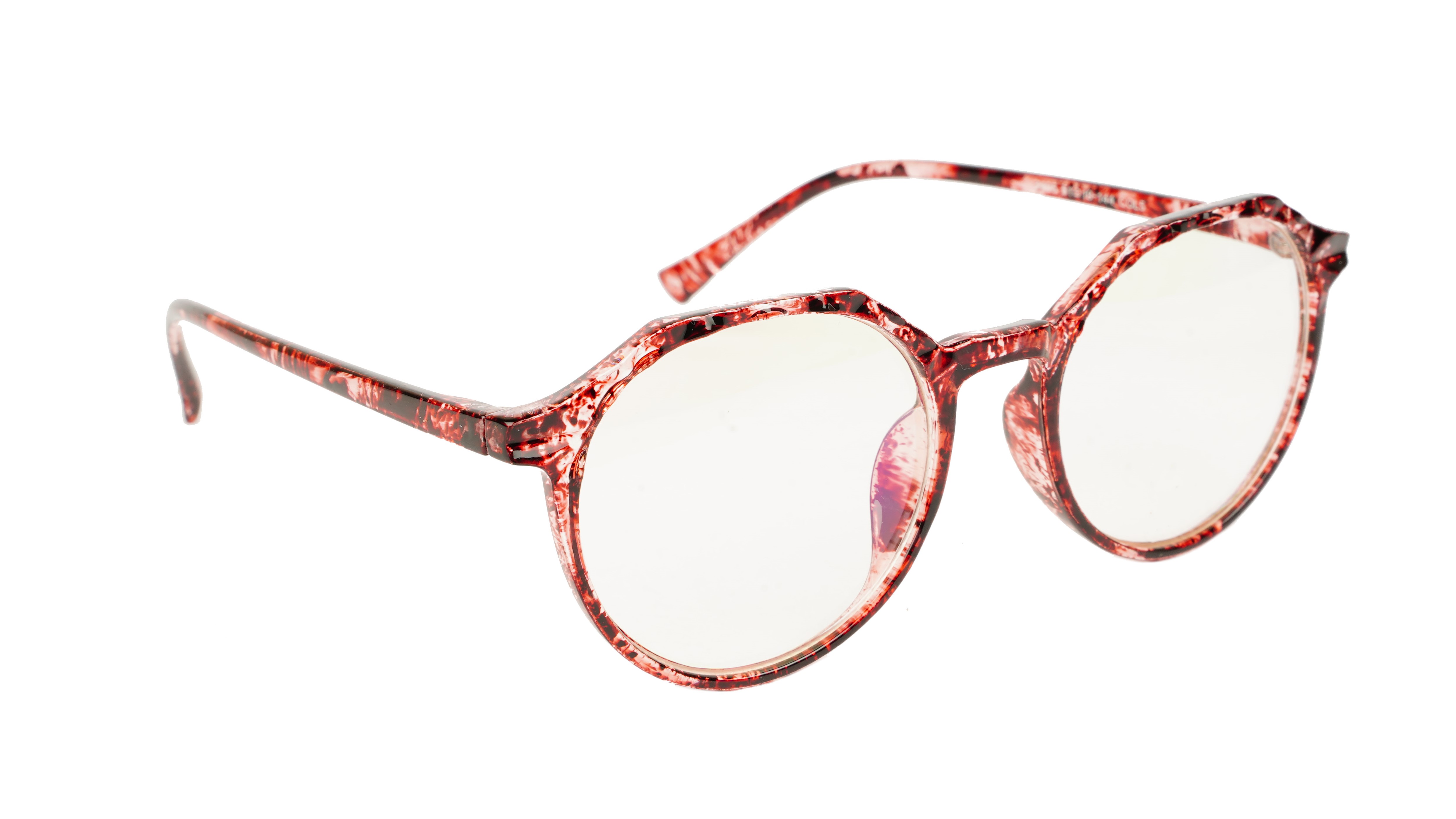 Female Oversized Spectacle Frames. Red & Transparent Frame