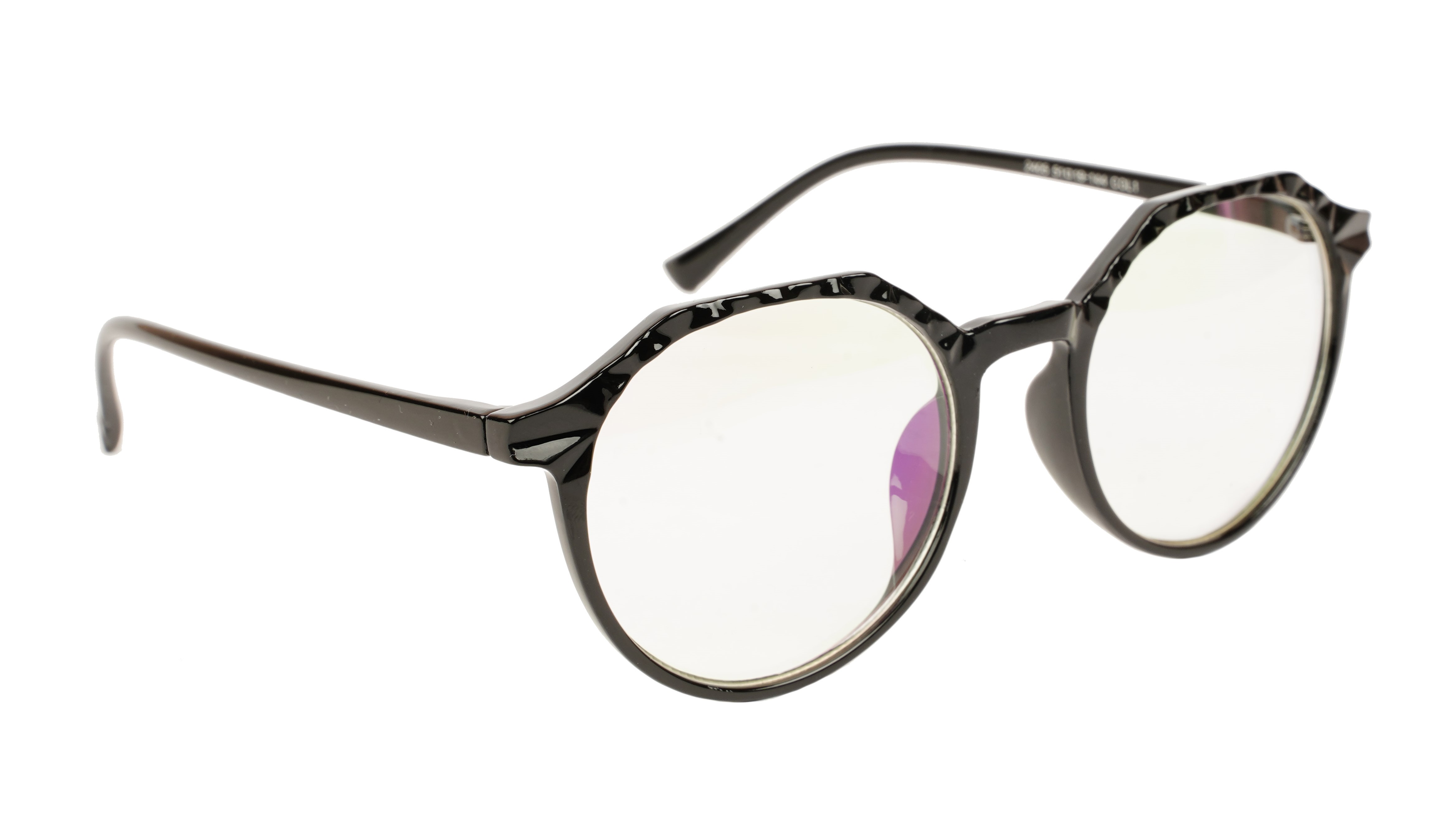 Female Oversized Spectacle Frames. Glossy Black Frame