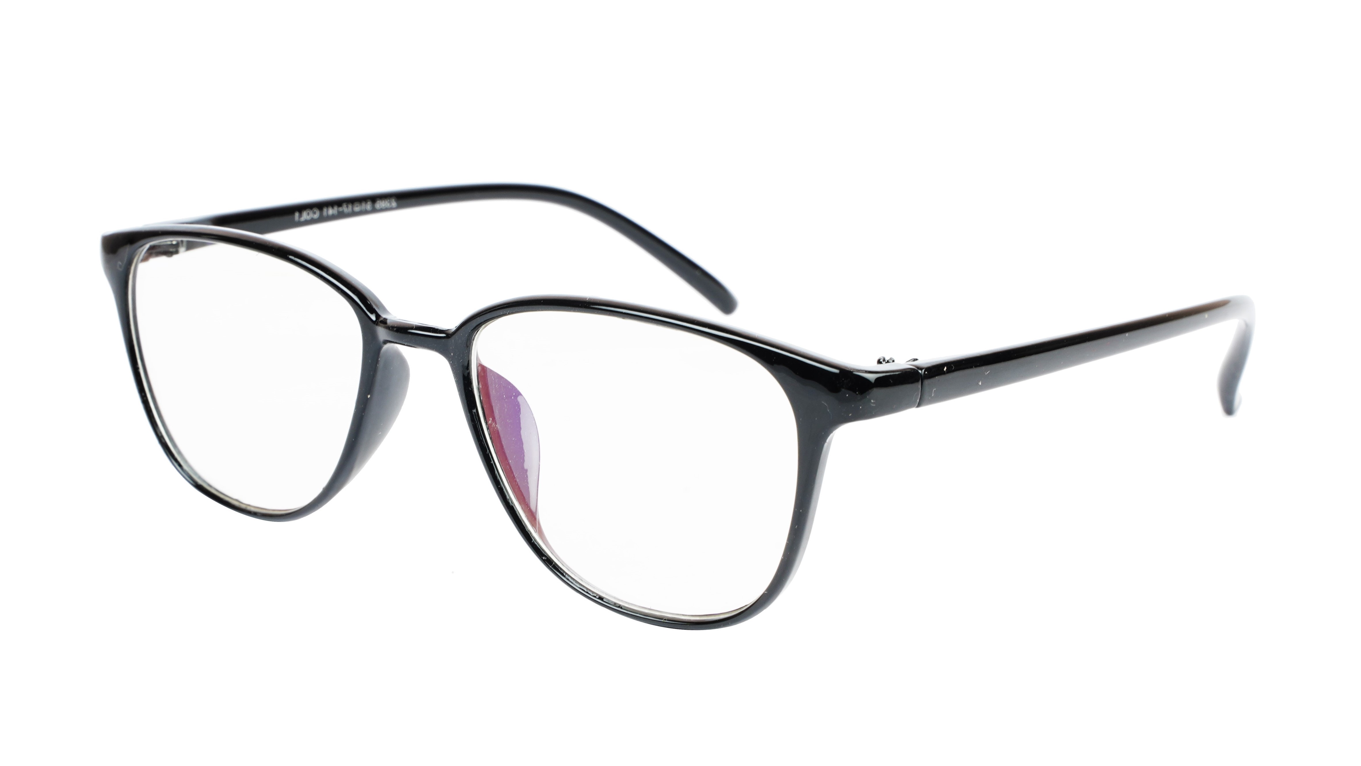 Unisex Full Rim Large Rectangular Spectacle Frame. Glossy Black Frame