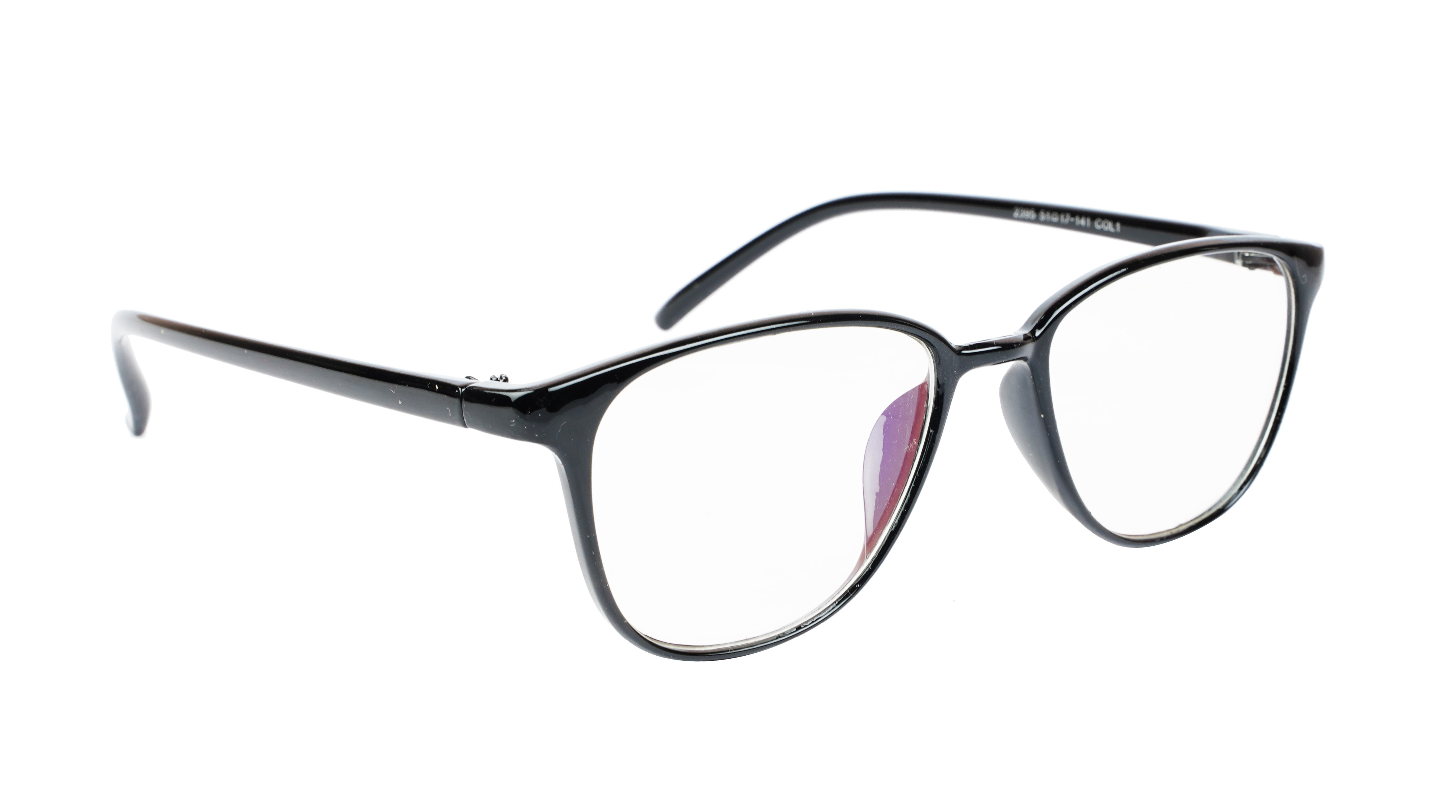 Unisex Full Rim Large Rectangular Spectacle Frame. Glossy Black Frame