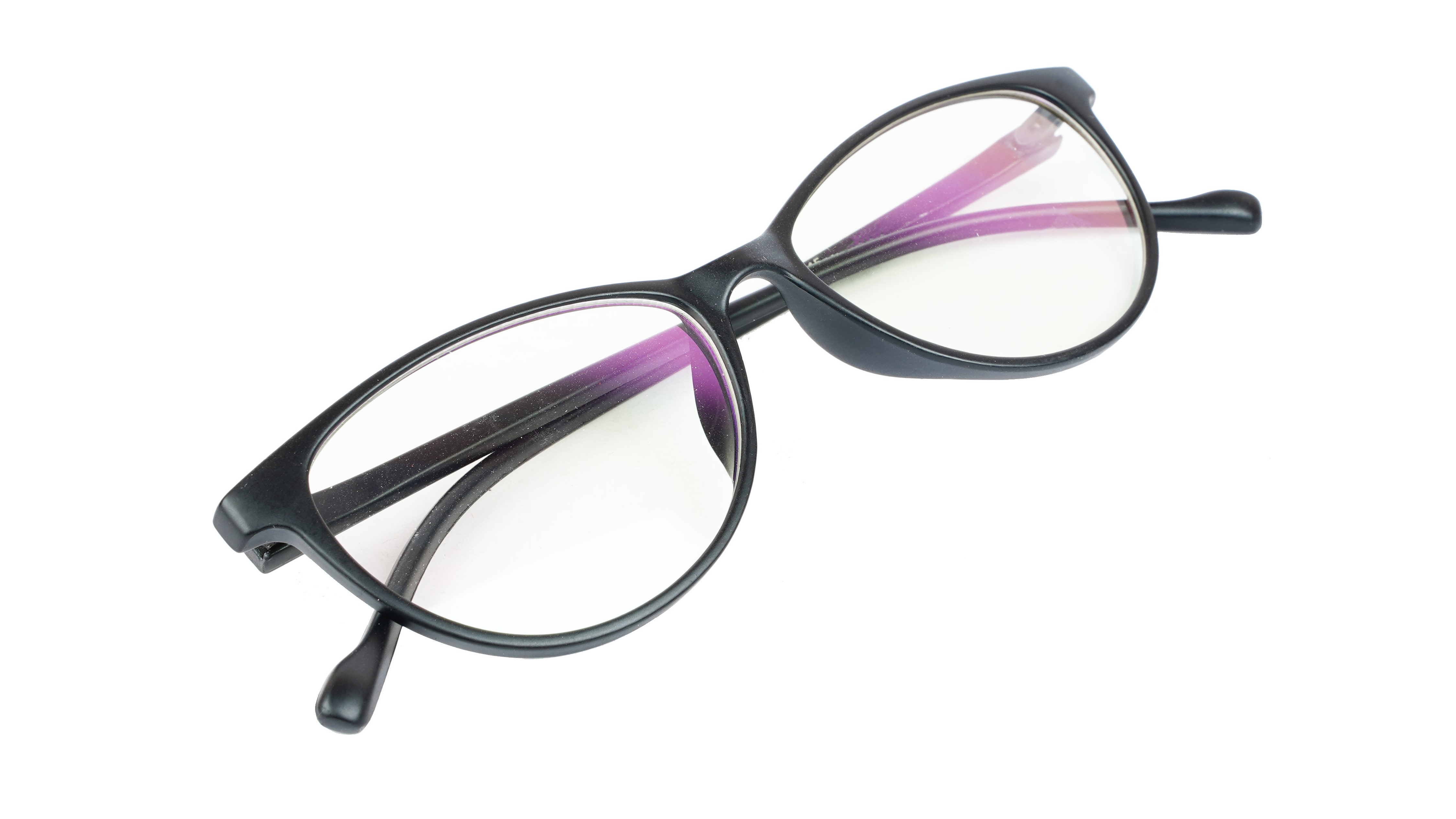 Female Large Cateye Spectacle Frame. Glossy Black Frame