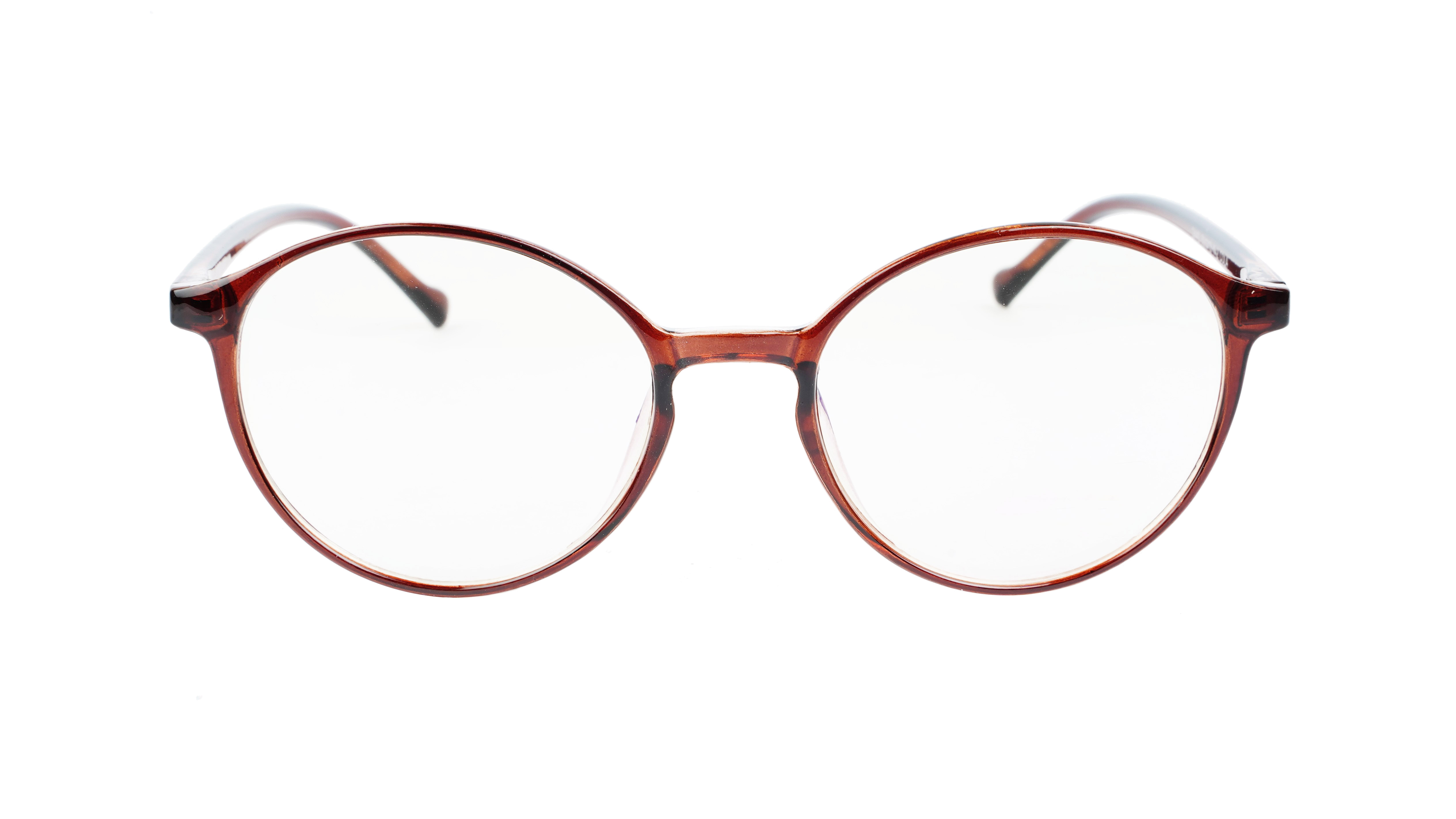 Unisex Medium Full Rim Round Spectacle Frame. Brown Frame