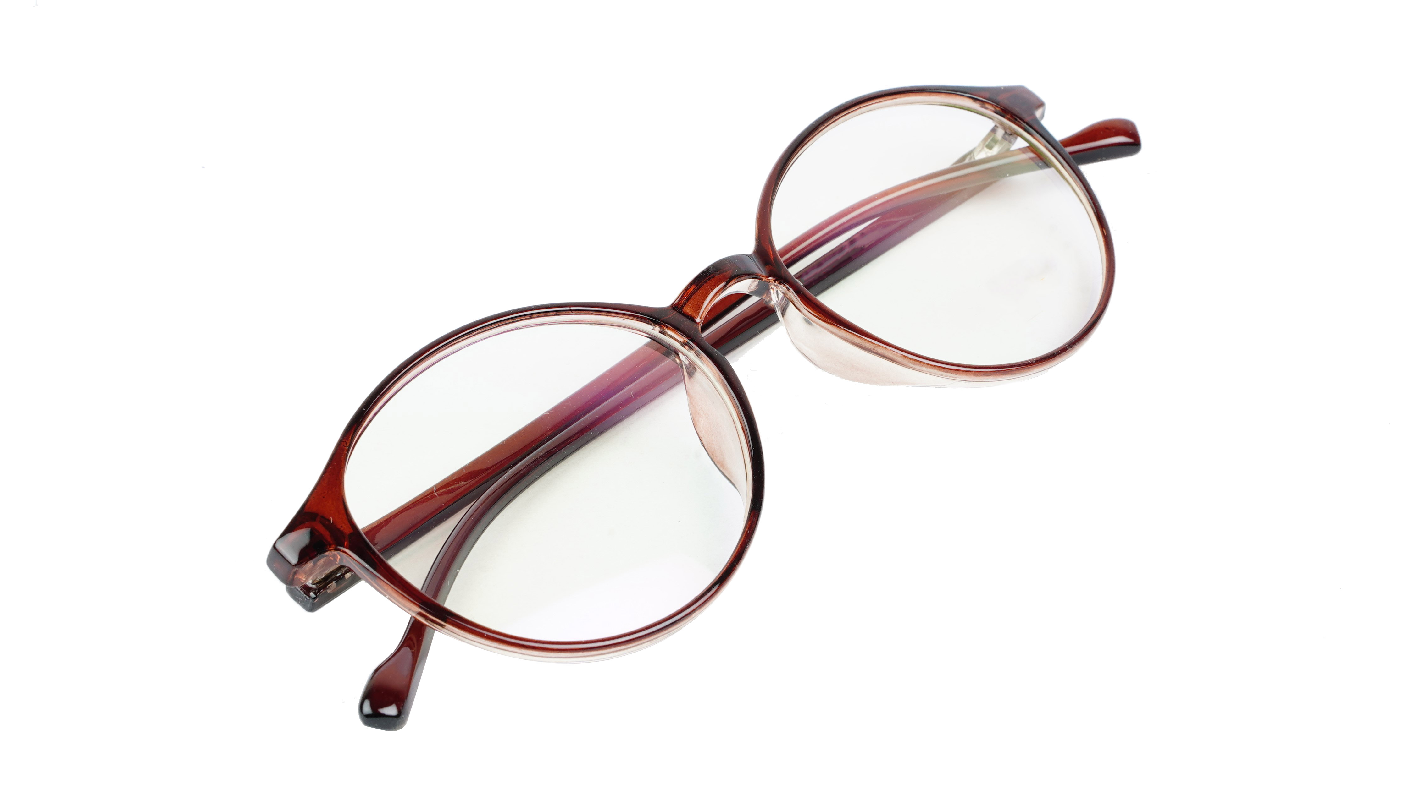 Unisex Medium Full Rim Round Spectacle Frame. Brown Frame