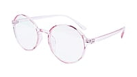 Soigné Female Round Medium Spectacle Frame.See Through Light Pink with Leather pouch Soigné Female Round Medium Spectacle Frame.See Through Light Pink with Leather pouch