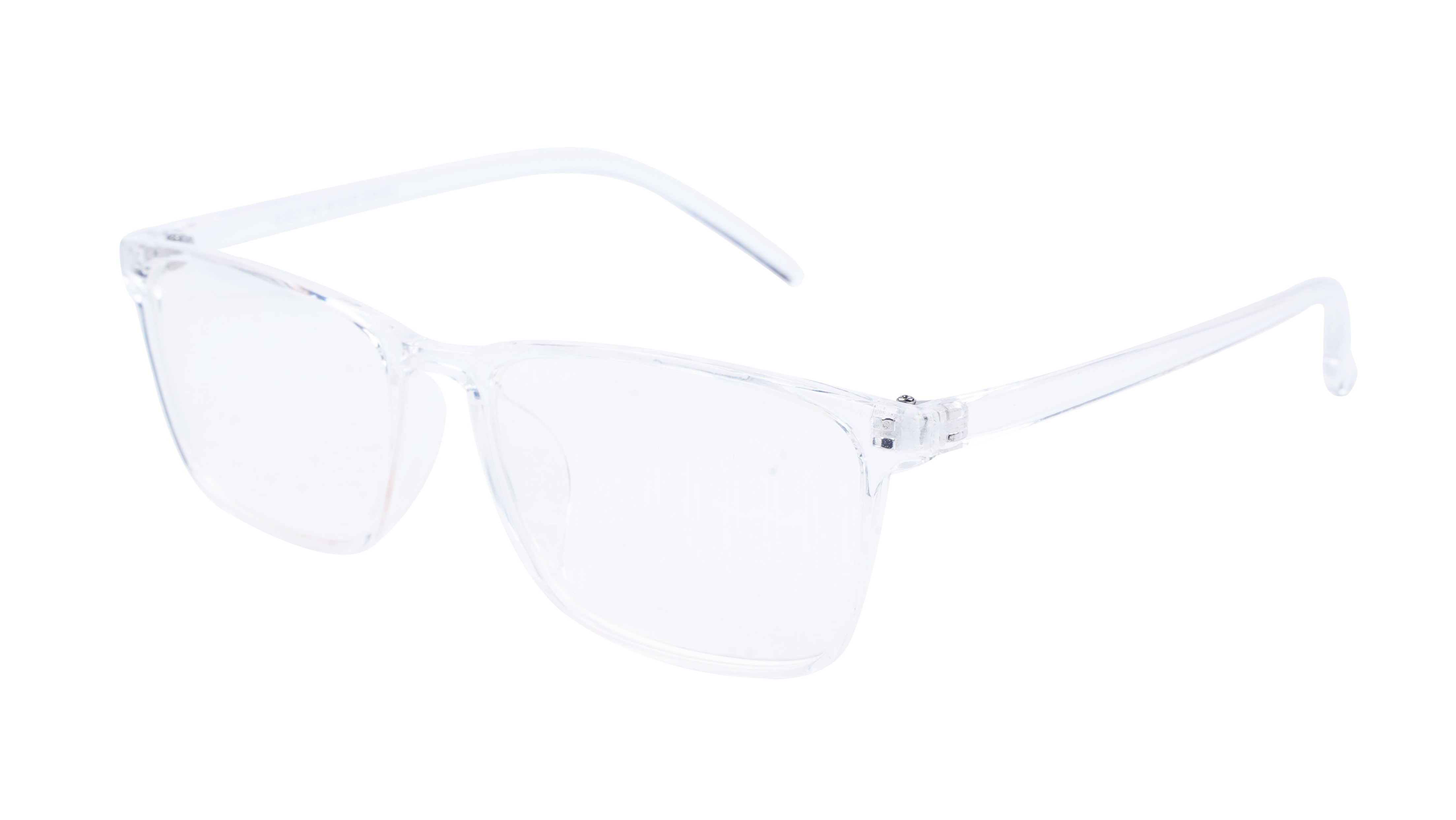 Unisex Full Rim Large Rectangular Spectacle Frame. Transparent Frame