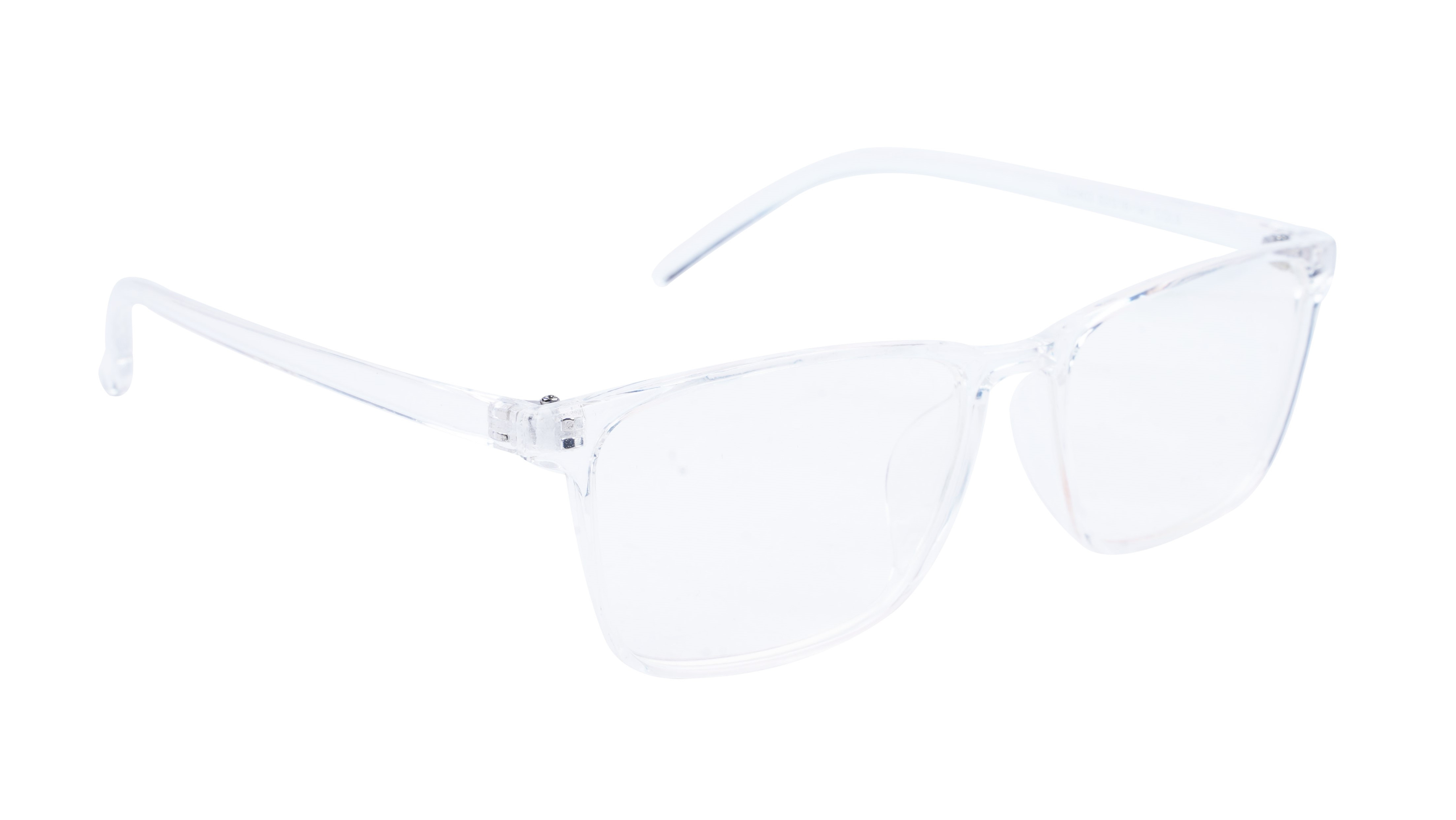 Unisex Full Rim Large Rectangular Spectacle Frame. Transparent Frame