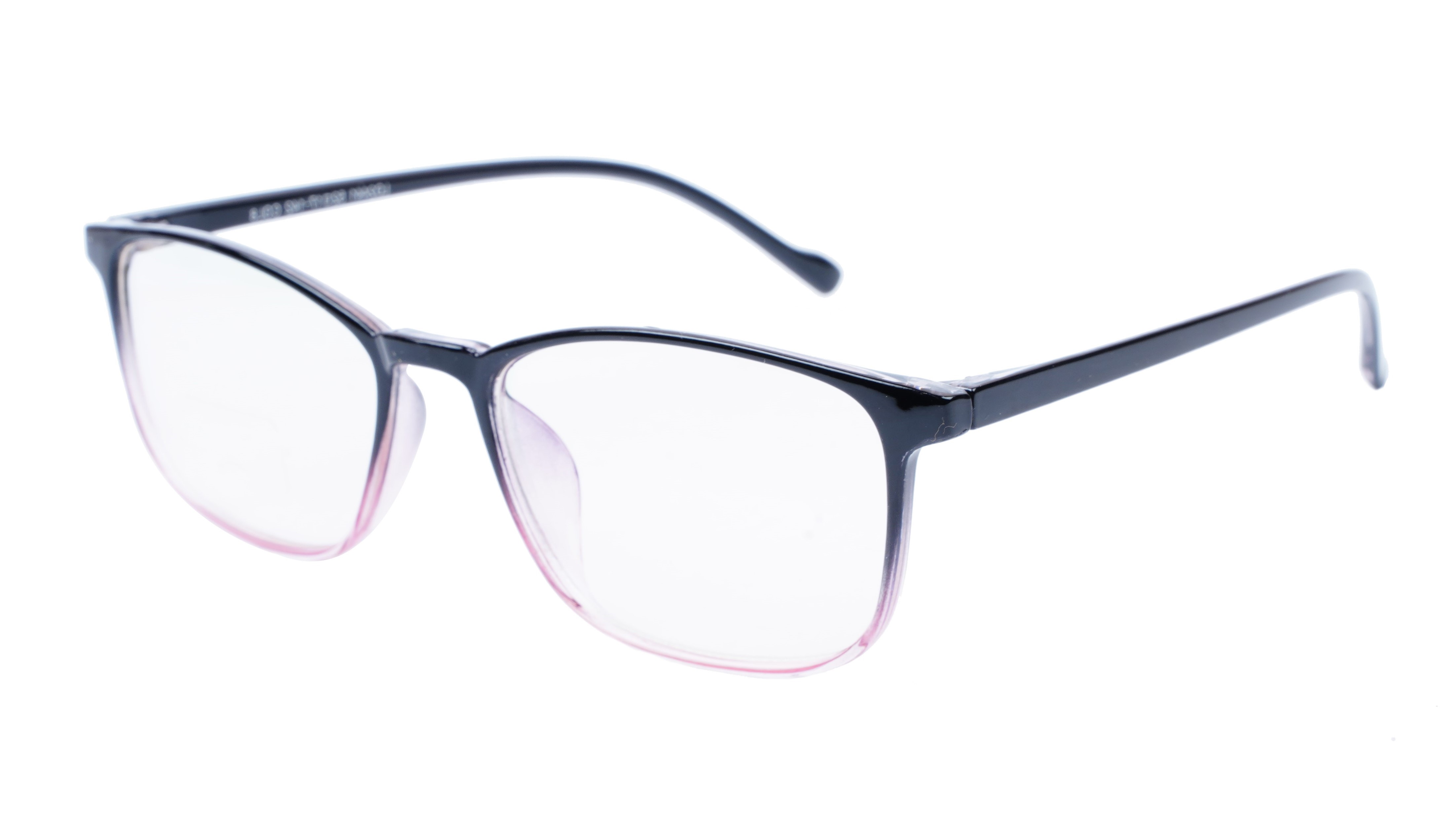 Female Large Rectangular Spectacle Frame. Black & Pink Frame