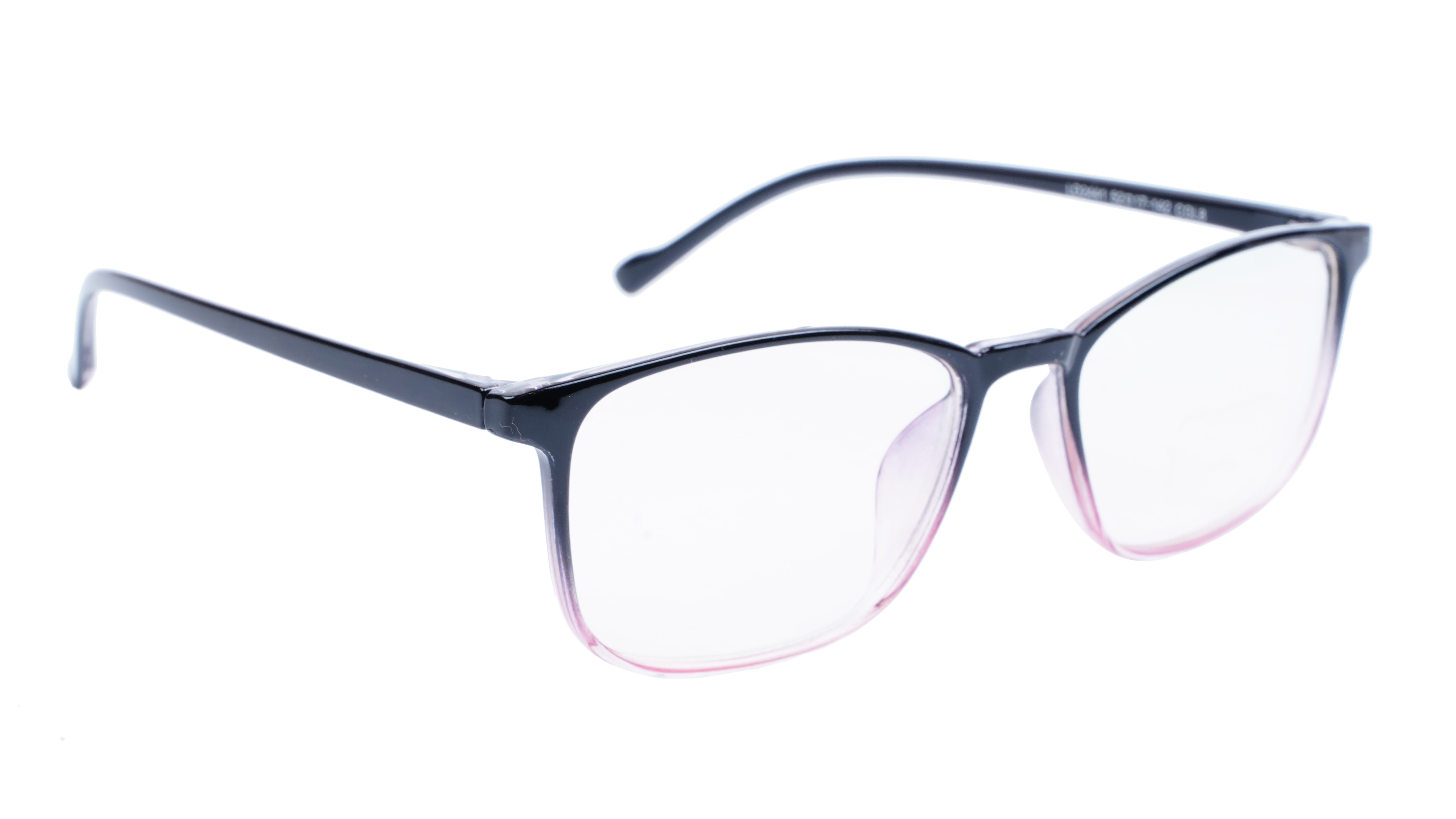 Female Large Rectangular Spectacle Frame. Black & Pink Frame