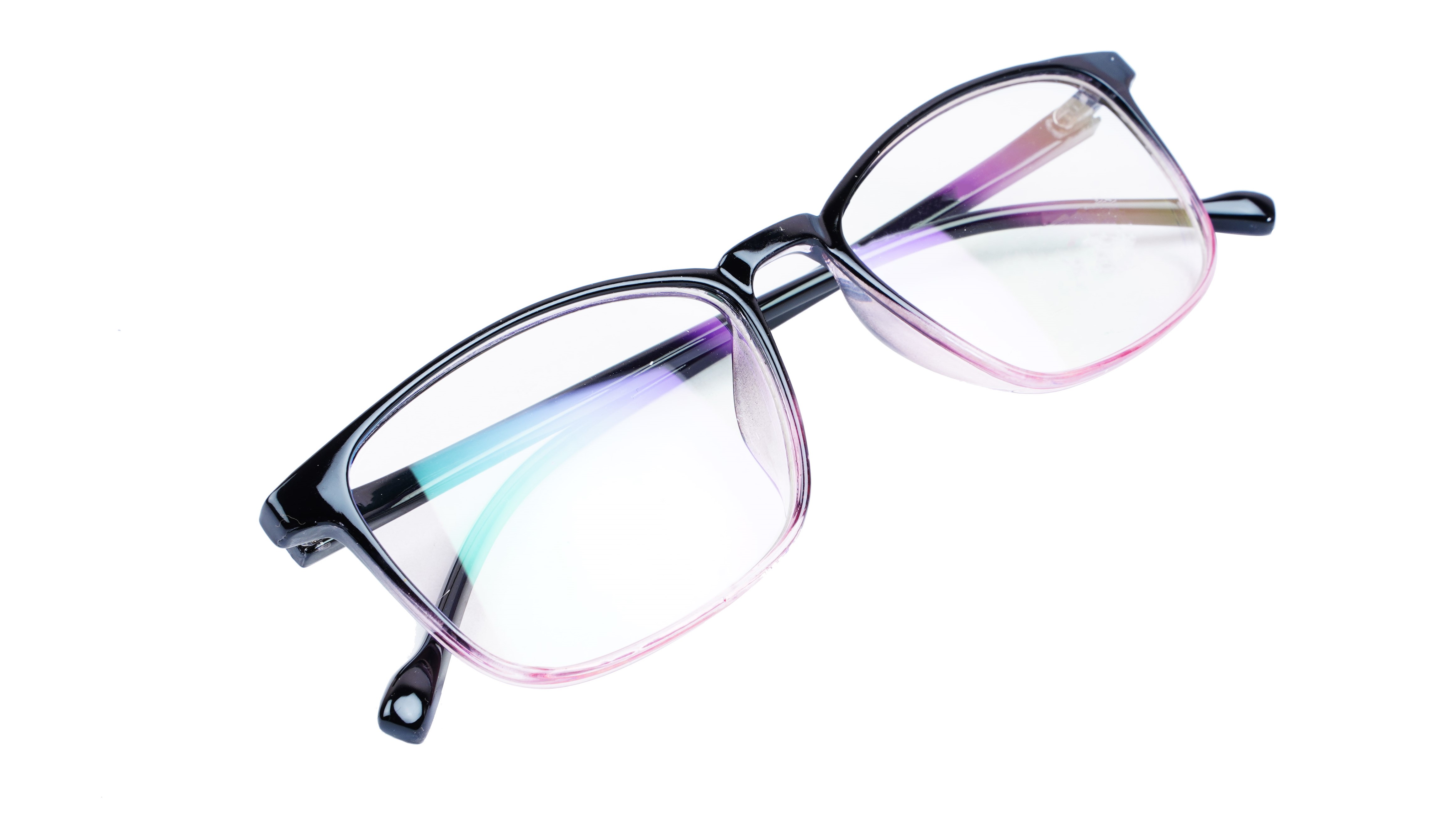 Female Large Rectangular Spectacle Frame. Black & Pink Frame