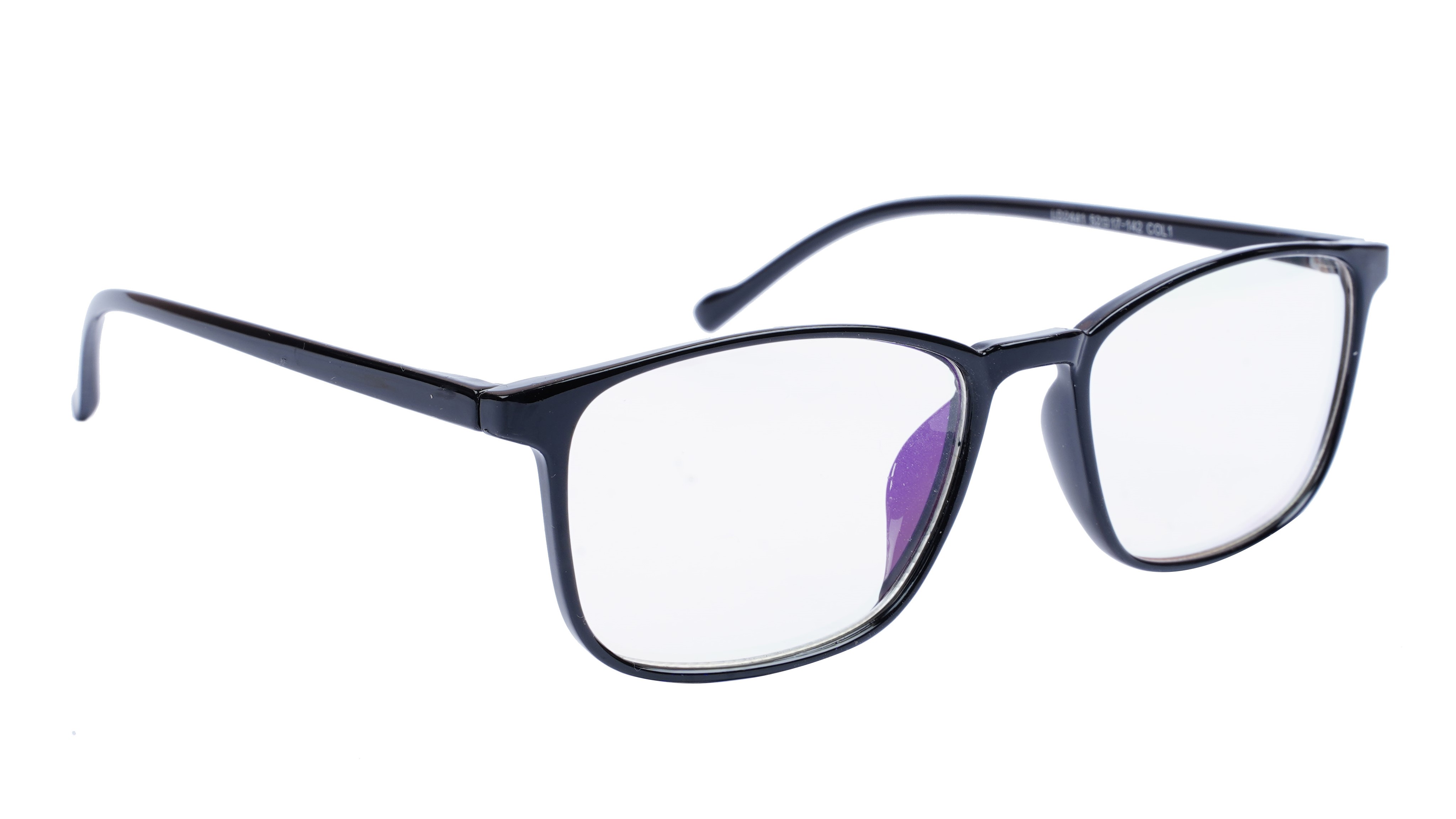 Unisex Large Rectangular Spectacle Frame. Matte Black Color