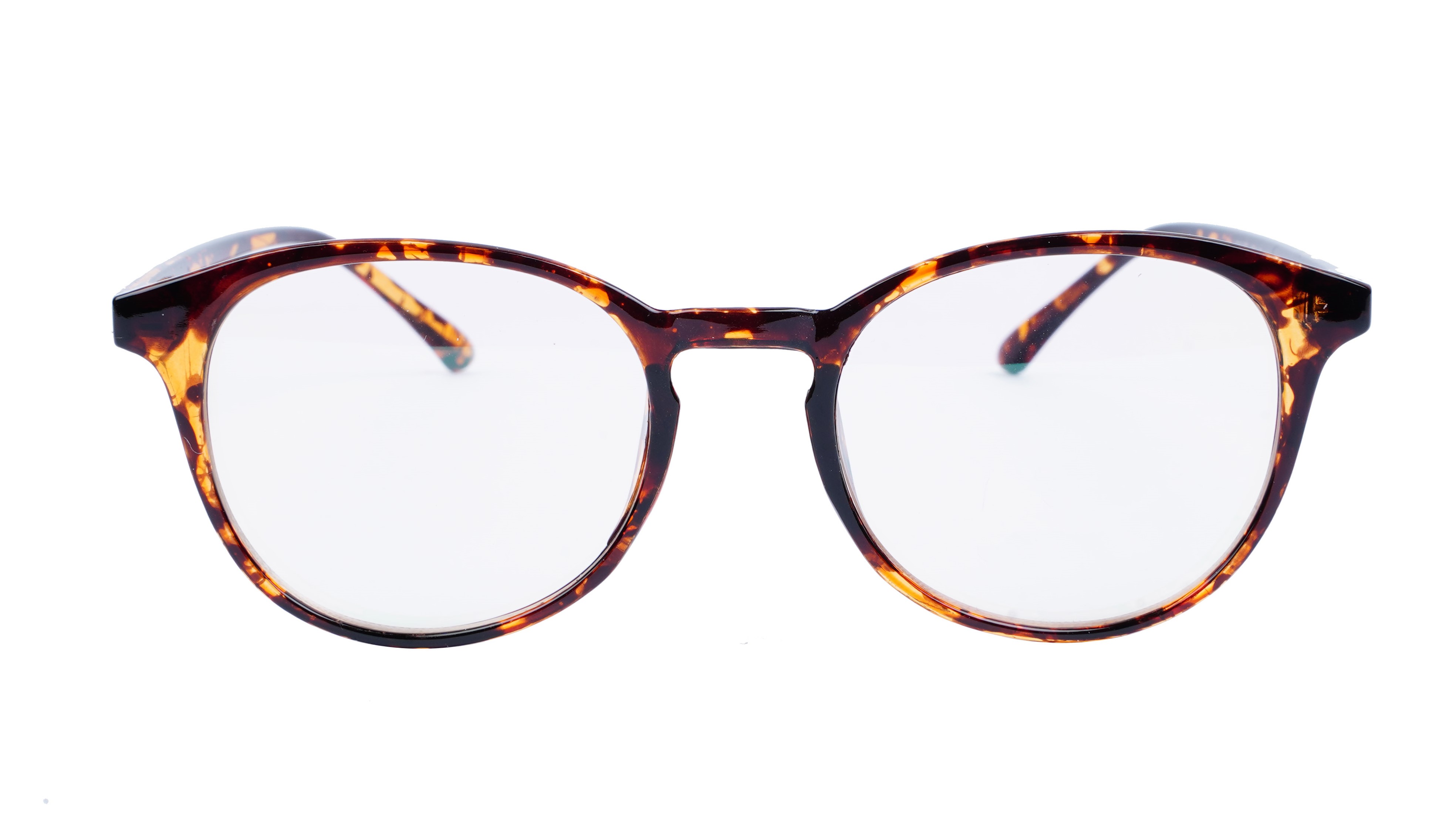 Unisex Large Full Rim Round Spectacle Frame. Leopard Print
