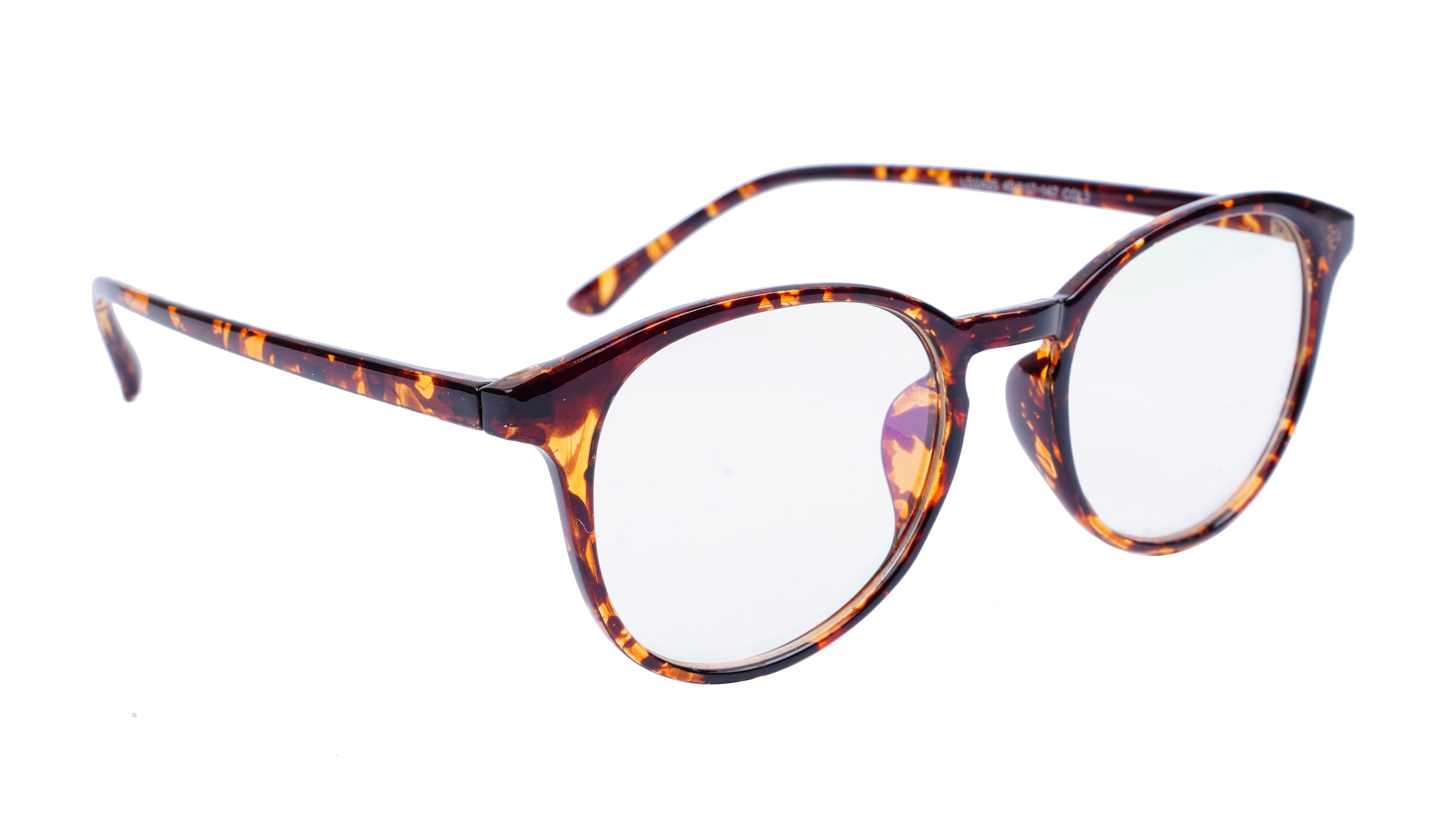 Unisex Large Full Rim Round Spectacle Frame. Leopard Print