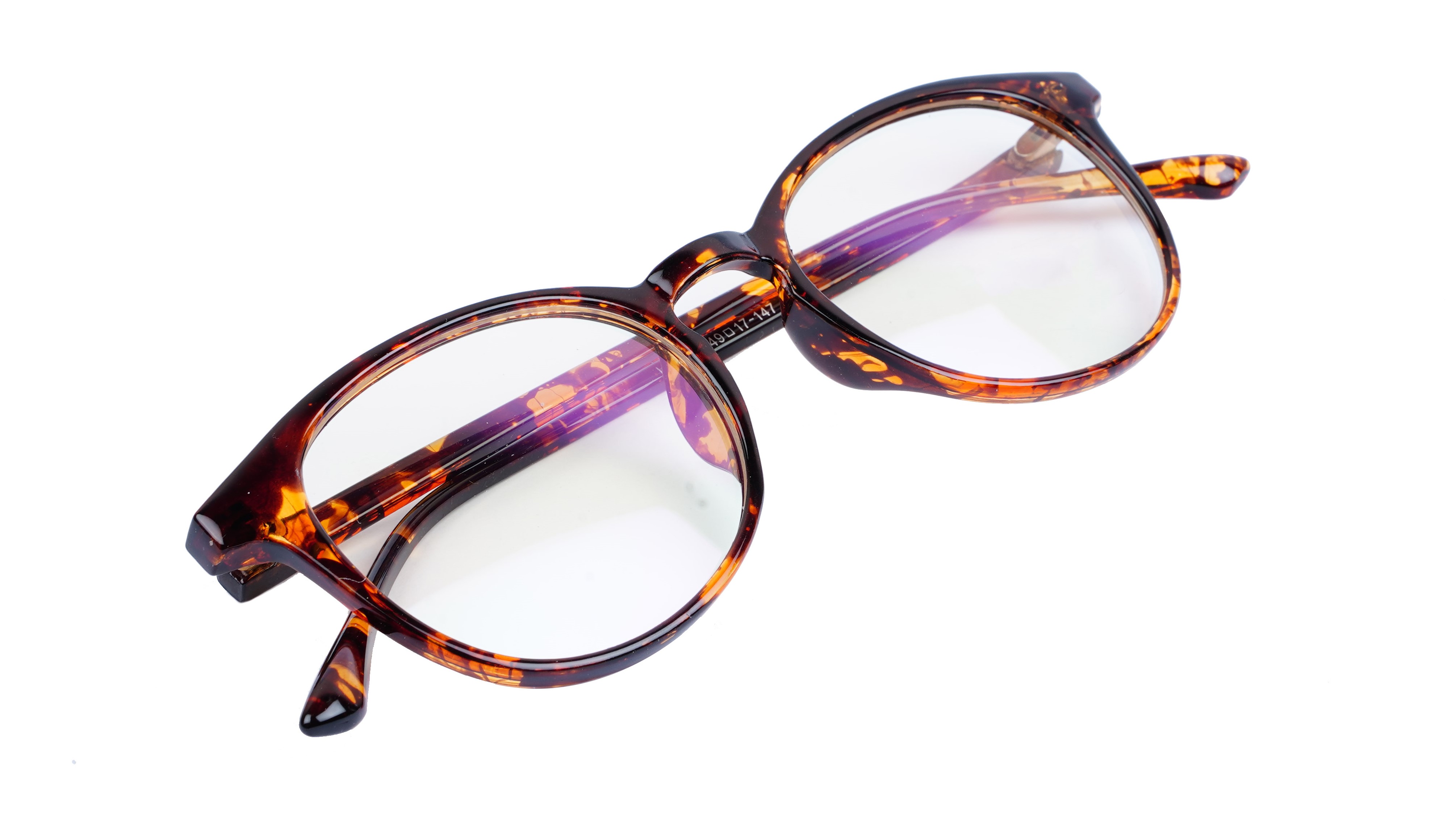 Unisex Large Full Rim Round Spectacle Frame. Leopard Print