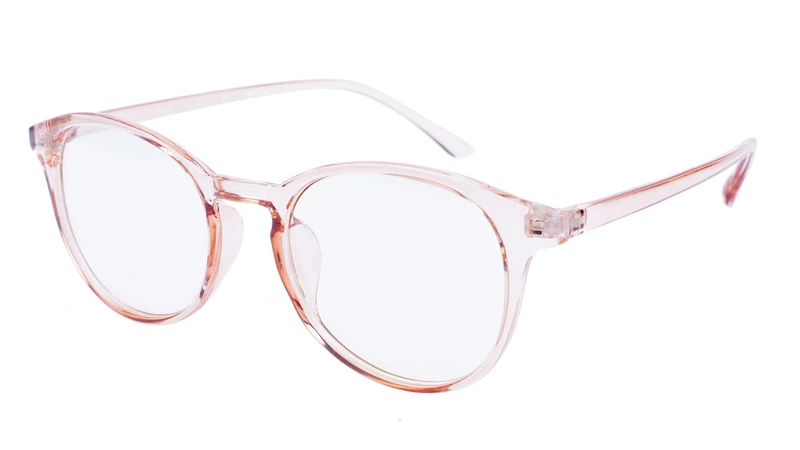 Unisex Large Round Spectacle Frame. See Through Brown Color