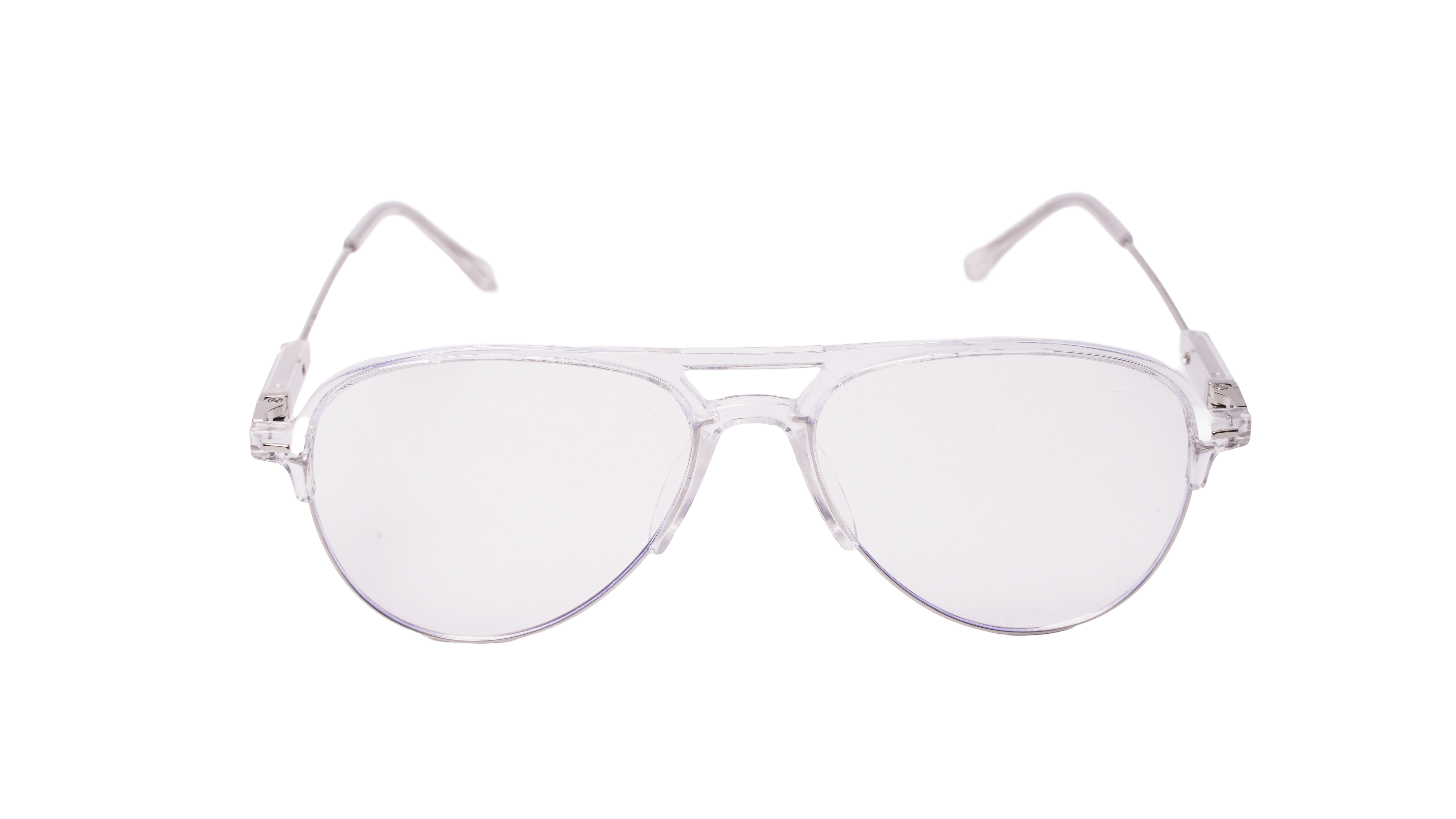 Soigné Unisex Large Half Rim Aviator Spectacle Frame.Transparent