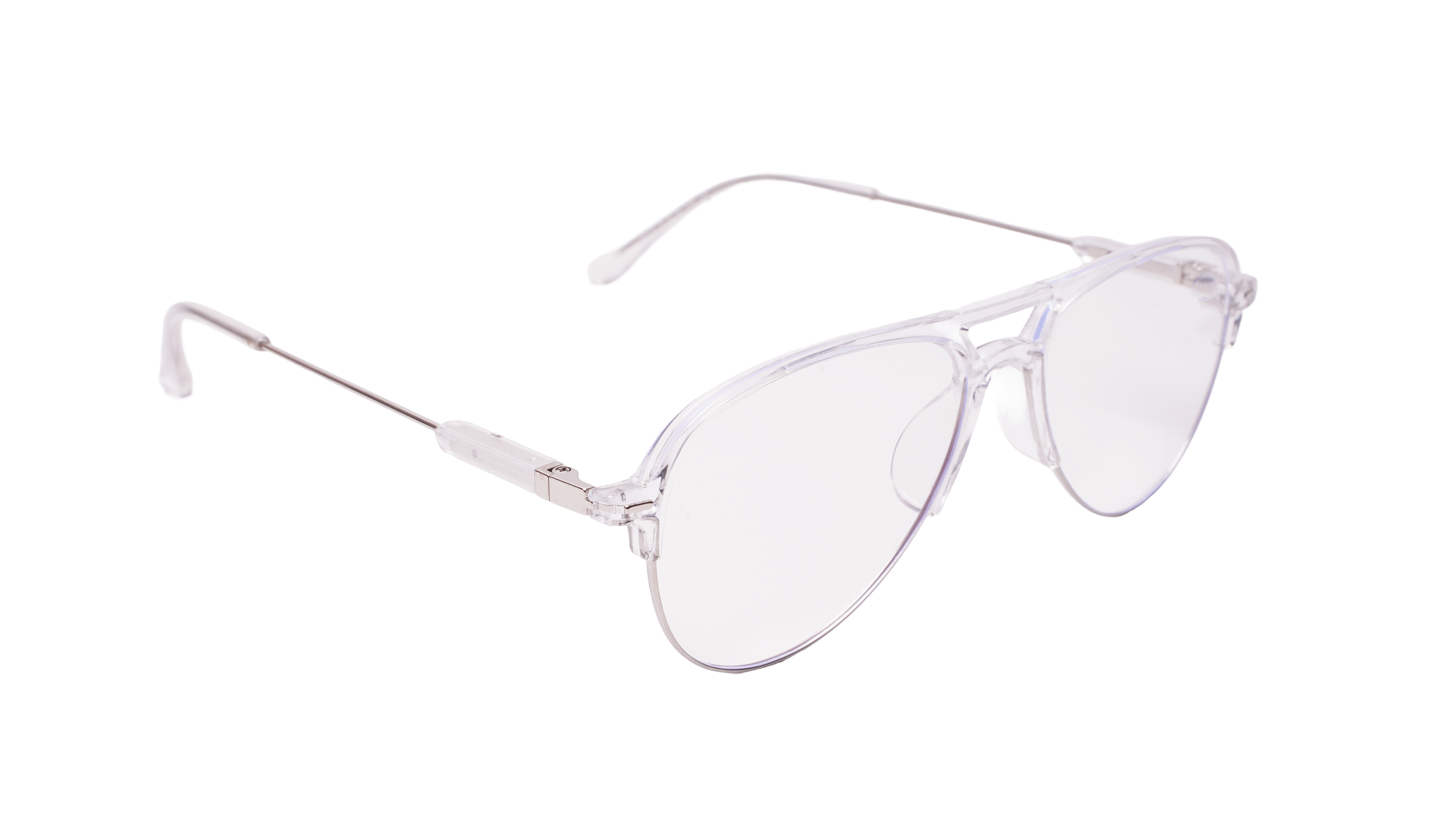 Soigné Unisex Large Half Rim Aviator Spectacle Frame.Transparent