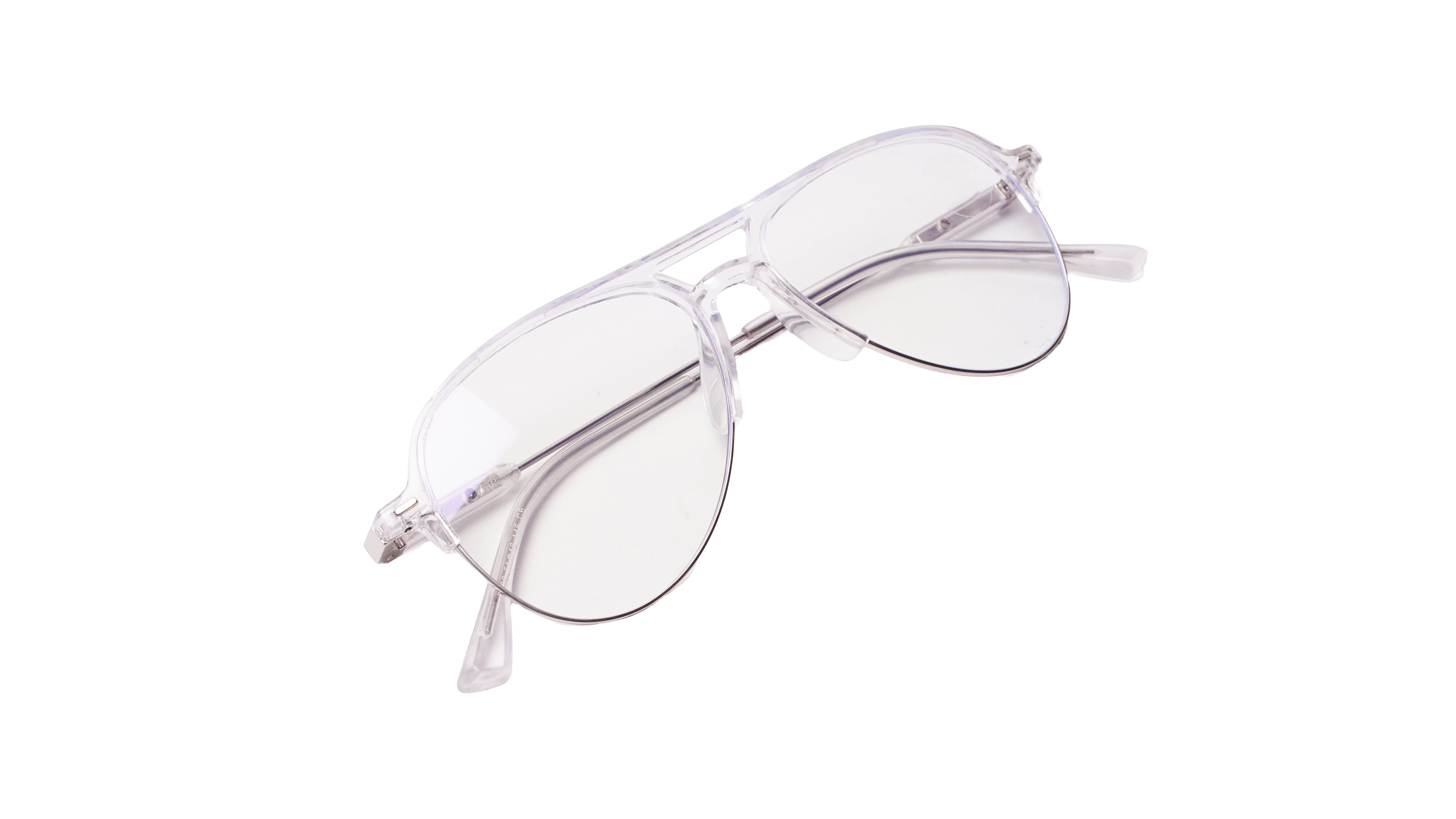 Soigné Unisex Large Half Rim Aviator Spectacle Frame.Transparent