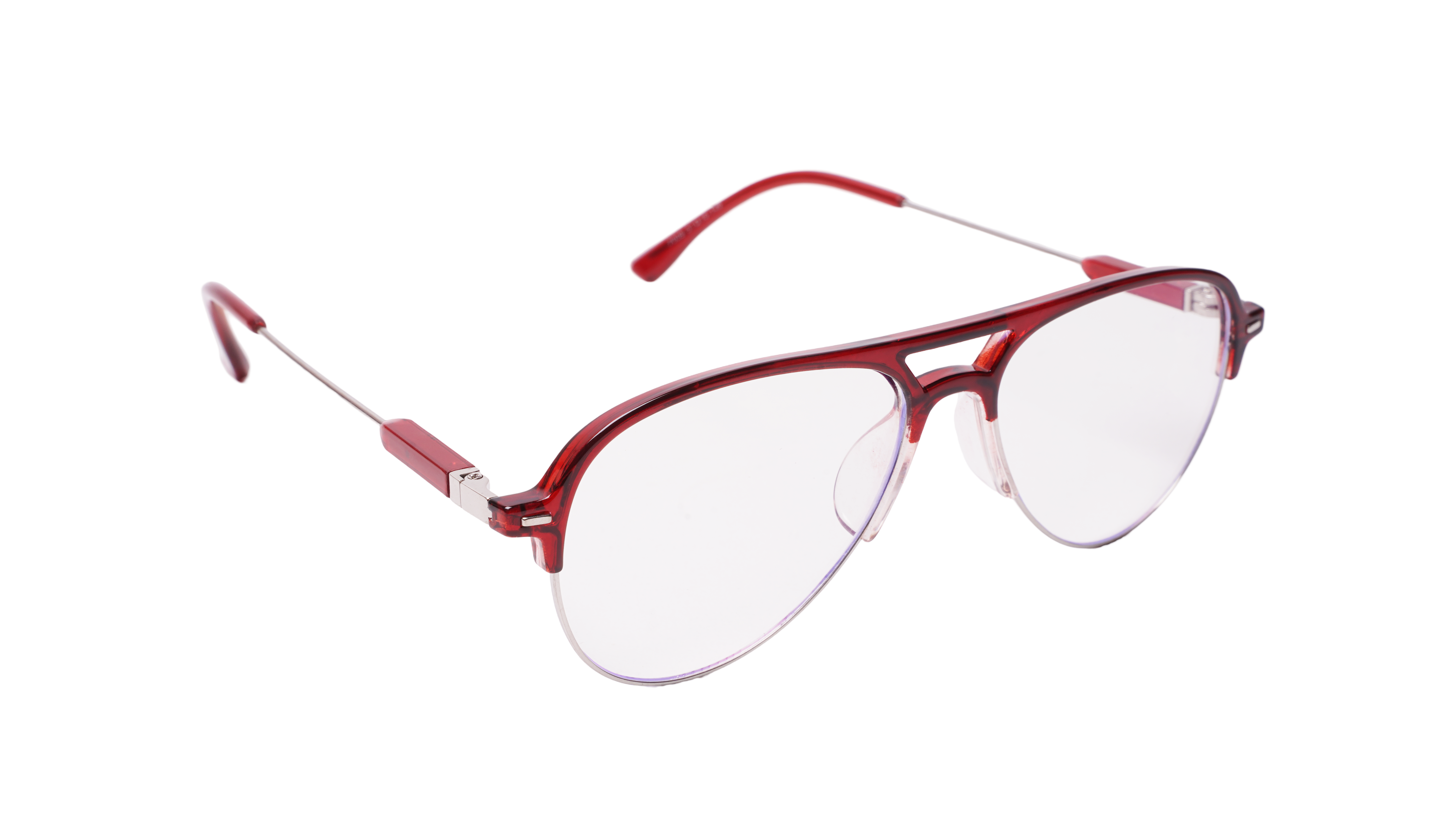 Soigné Unisex Large Half Rim Aviator Spectacle Frame.Red