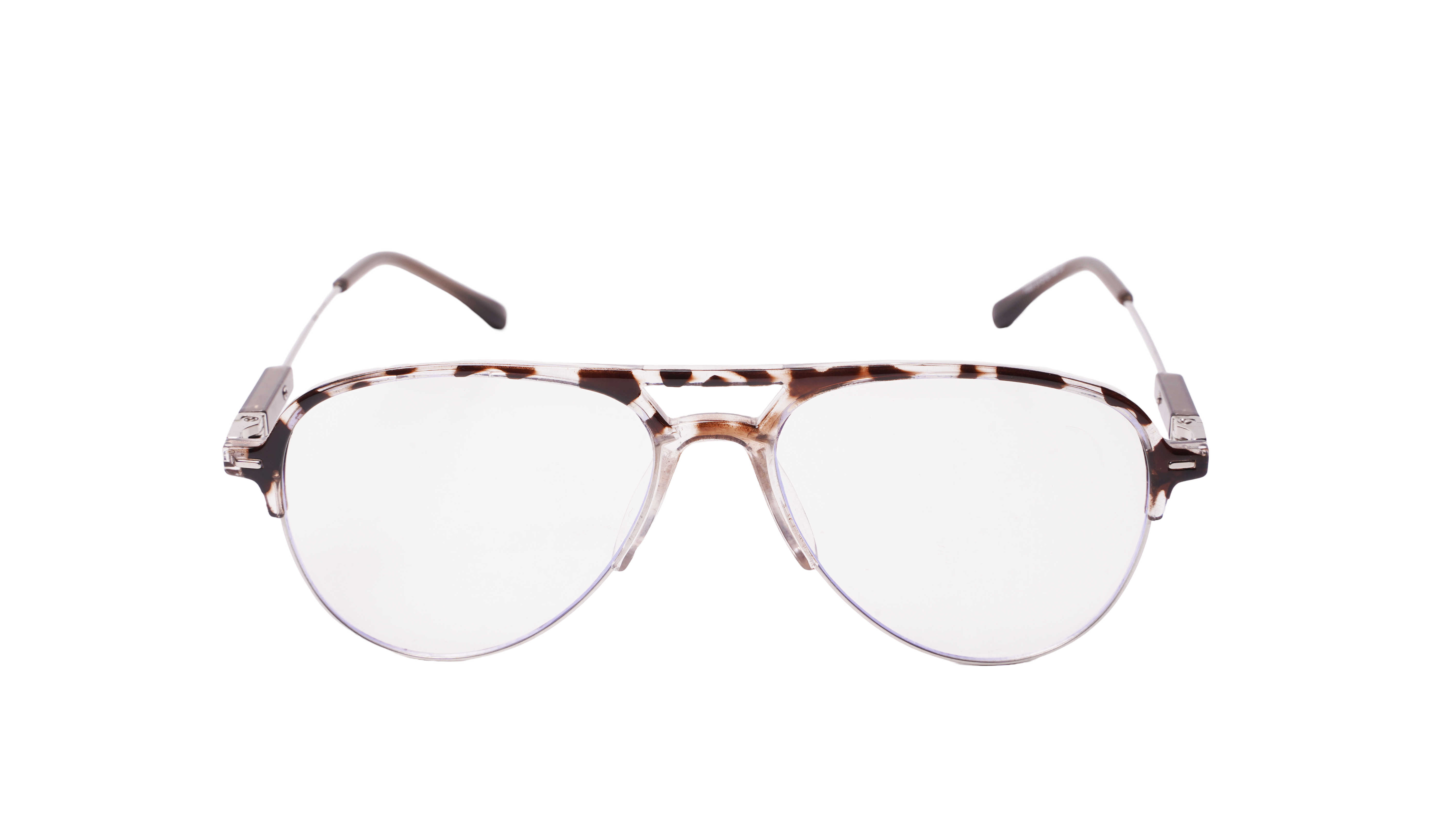 Soigné Unisex Large Half Rim Aviator Spectacle Frame.Leopard