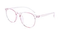 Female Round Large Spectacle Frame. See Through Pink Color Female Round Large Spectacle Frame. See Through Pink Color
