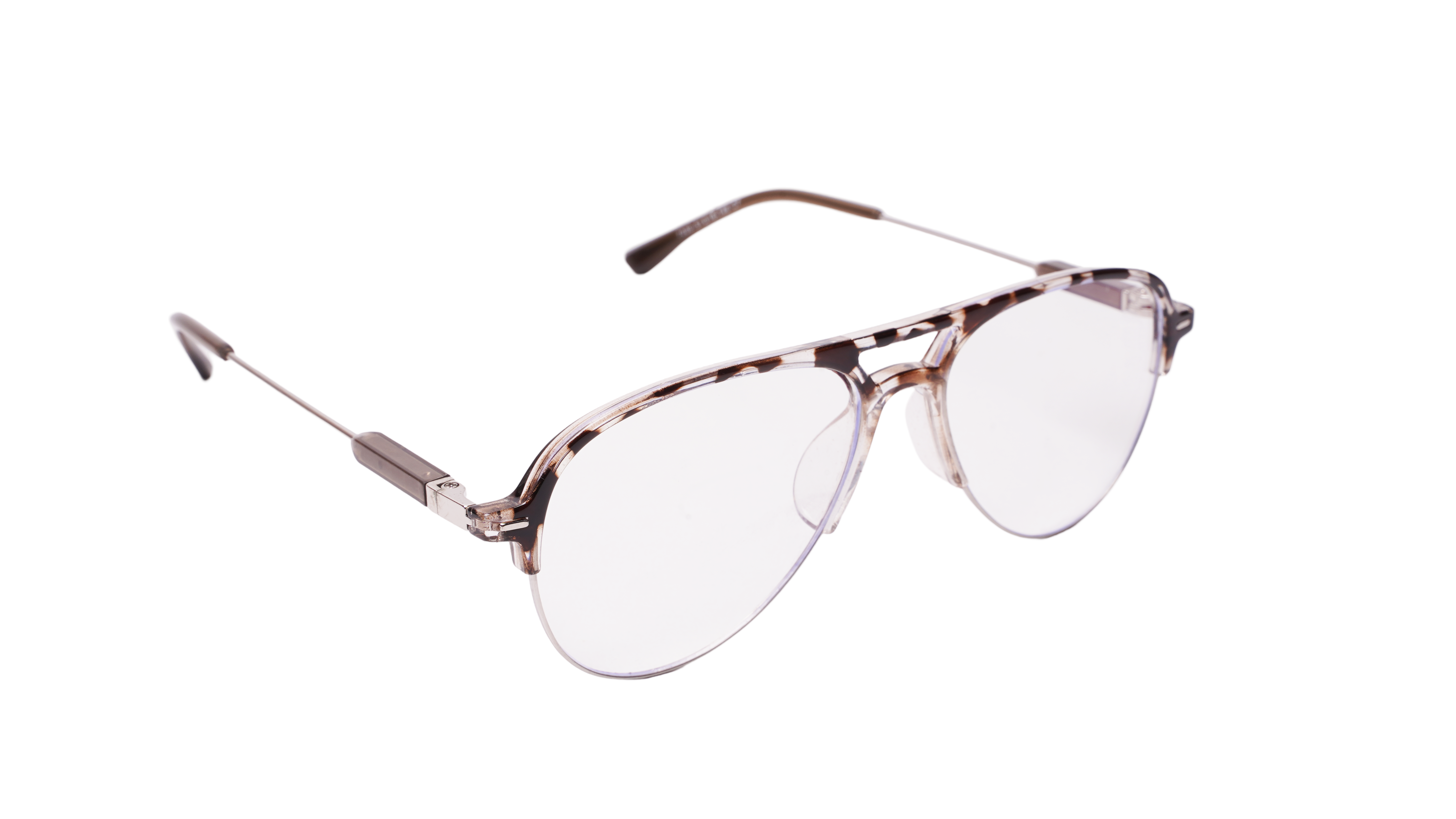 Soigné Unisex Large Half Rim Aviator Spectacle Frame.Leopard