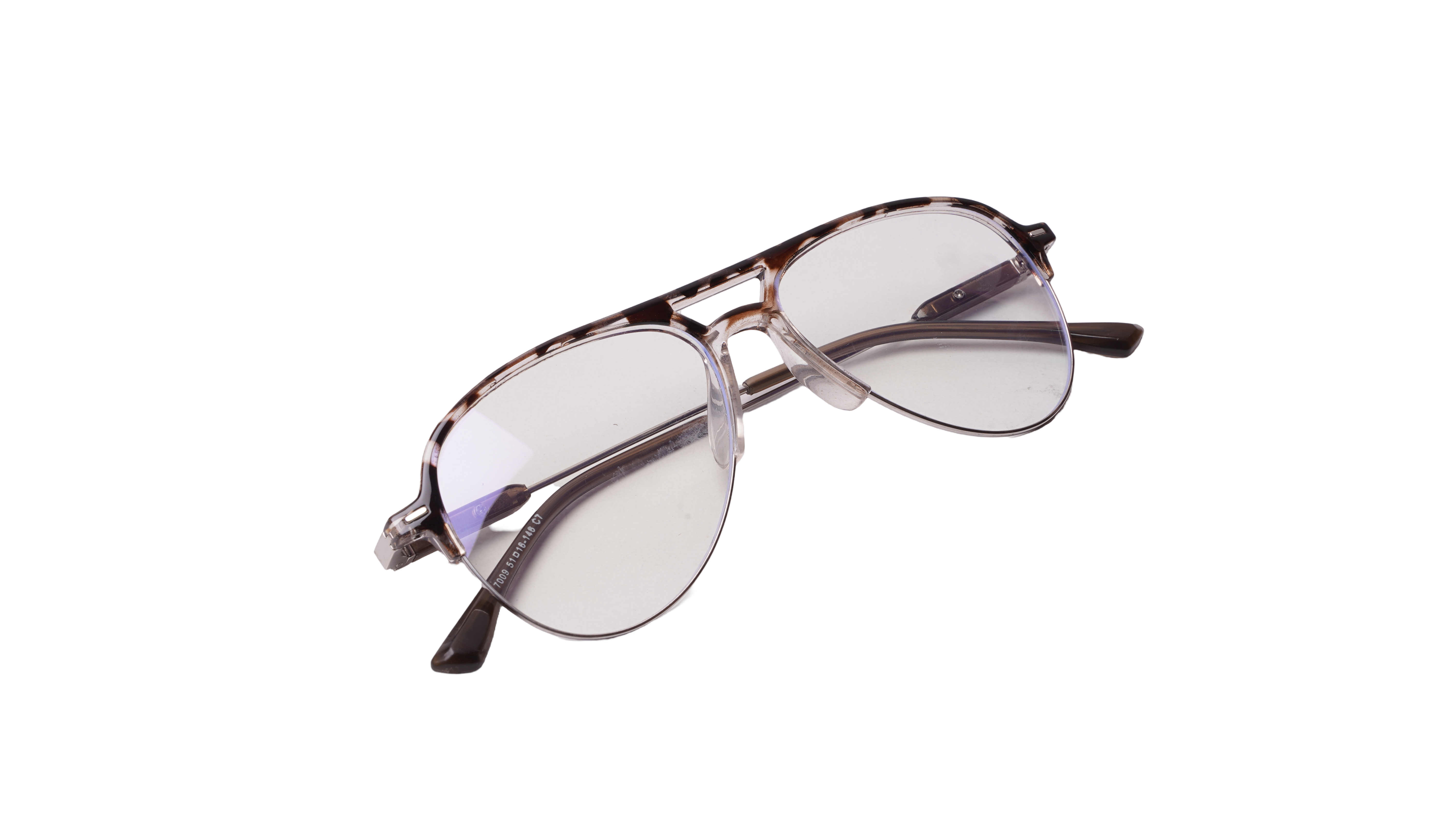 Soigné Unisex Large Half Rim Aviator Spectacle Frame.Leopard