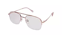 Soigné Unisex Half Rim Rectangular Spectacle Frame.Rose Gold-Large