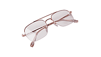 Soigné Unisex Half Rim Rectangular Spectacle Frame.Rose Gold-Large