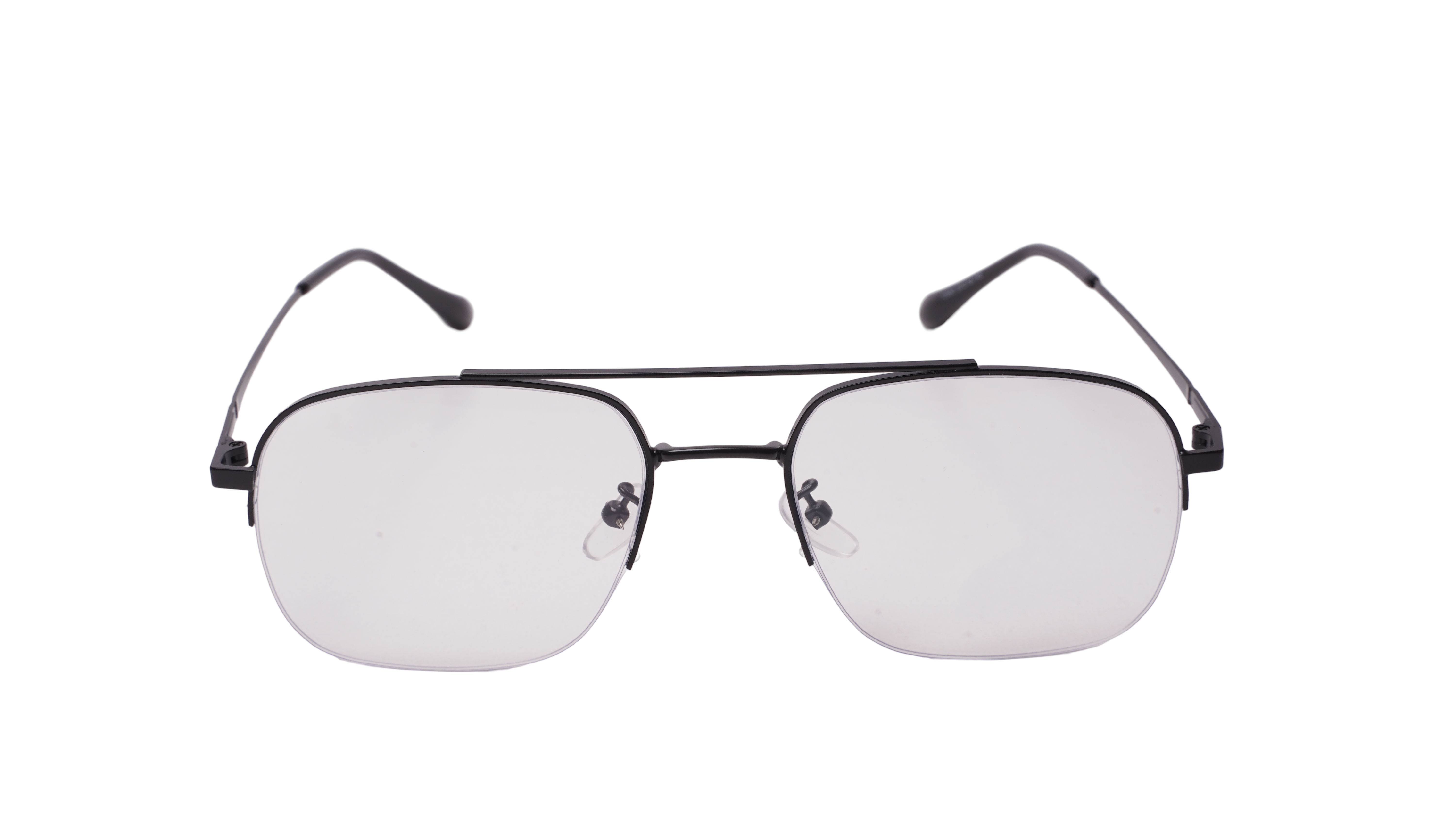 Soigné Unisex Half Rim Rectangular Spectacle Frame.Gray Color-Large