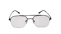 Soigné Unisex Half Rim Rectangular Large Spectacle Frame.Matte Black