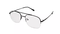 Soigné Unisex Half Rim Rectangular Spectacle Frame.Gray Color-Large