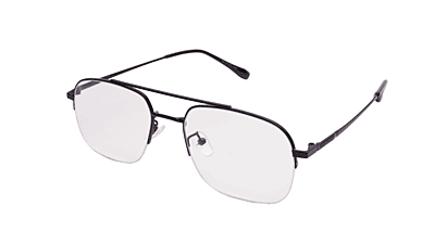 Soigné Unisex Half Rim Rectangular Spectacle Frame.Gray Color-Large