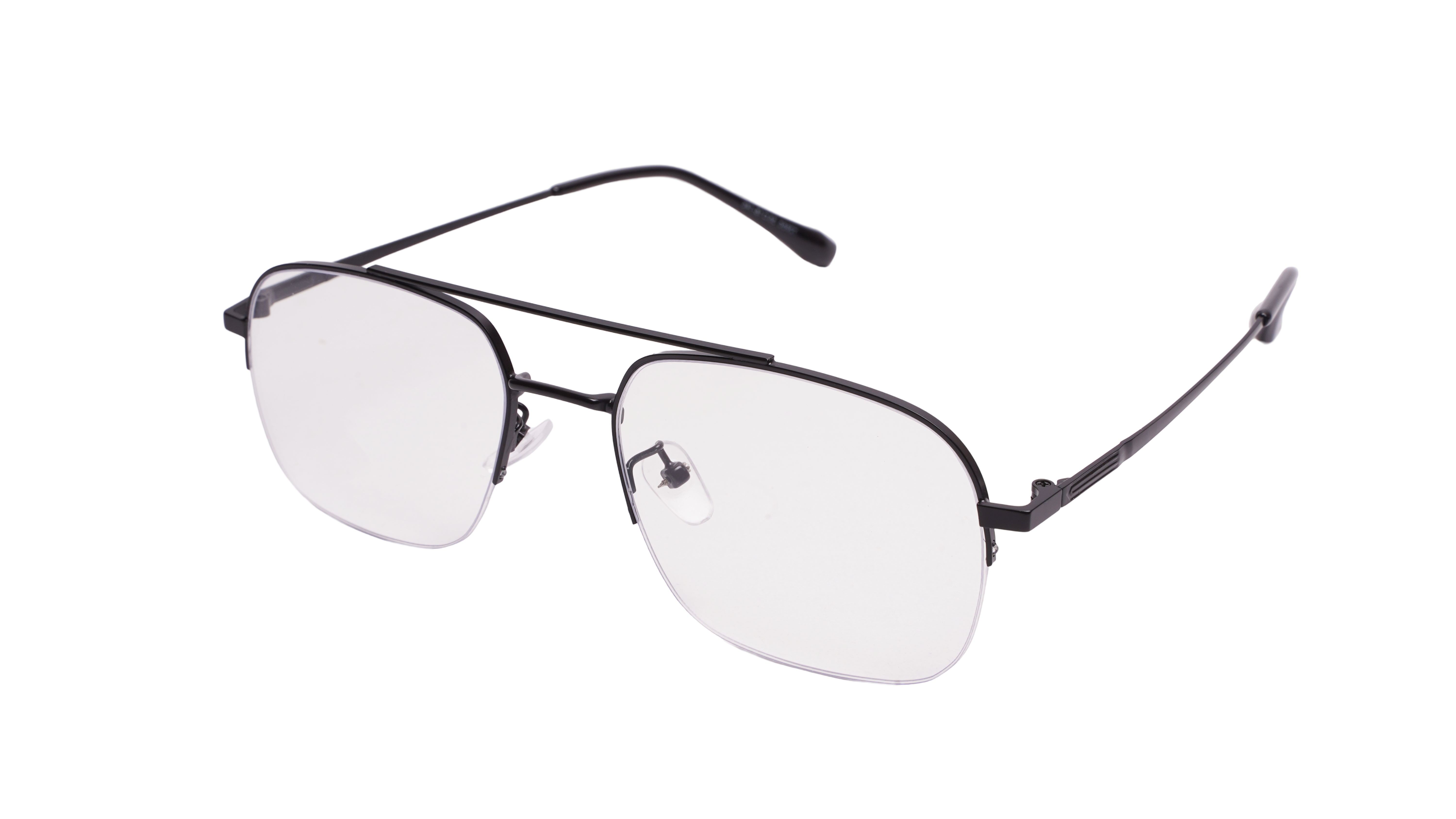 Soigné Unisex Half Rim Rectangular Spectacle Frame.Gray Color-Large