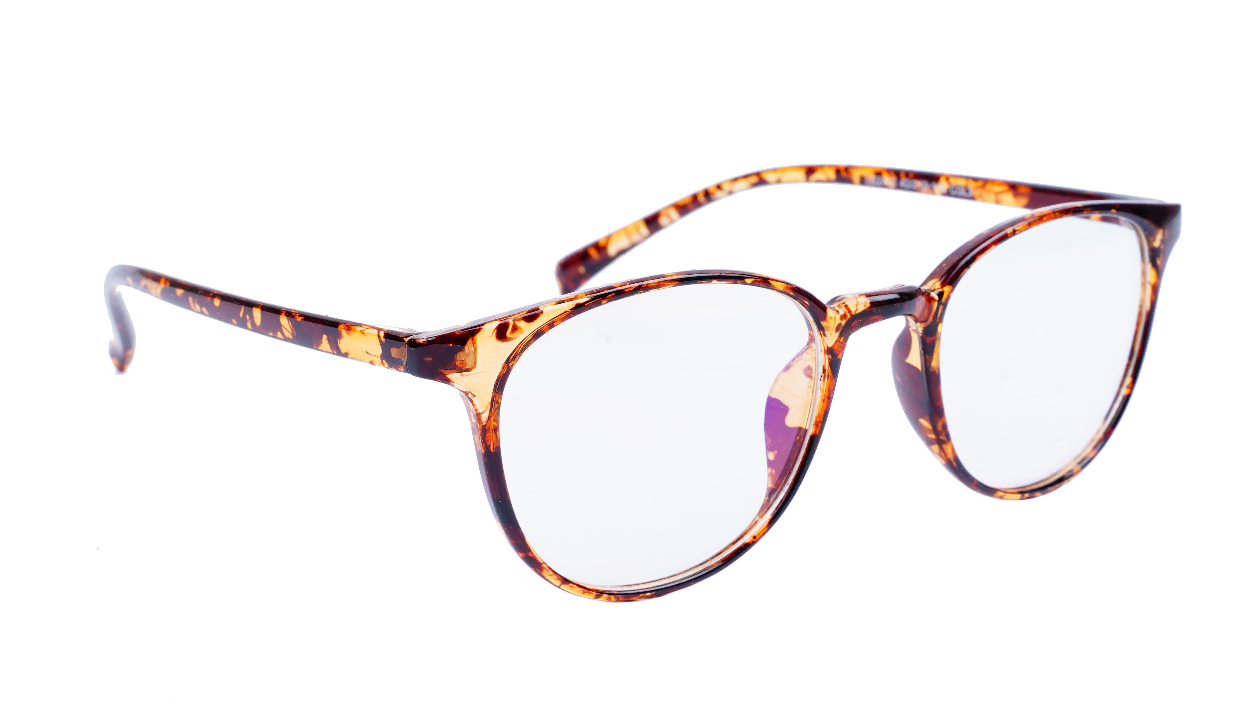 Unisex Medium Full Rim Round Spectacle Frame. Leopard Print