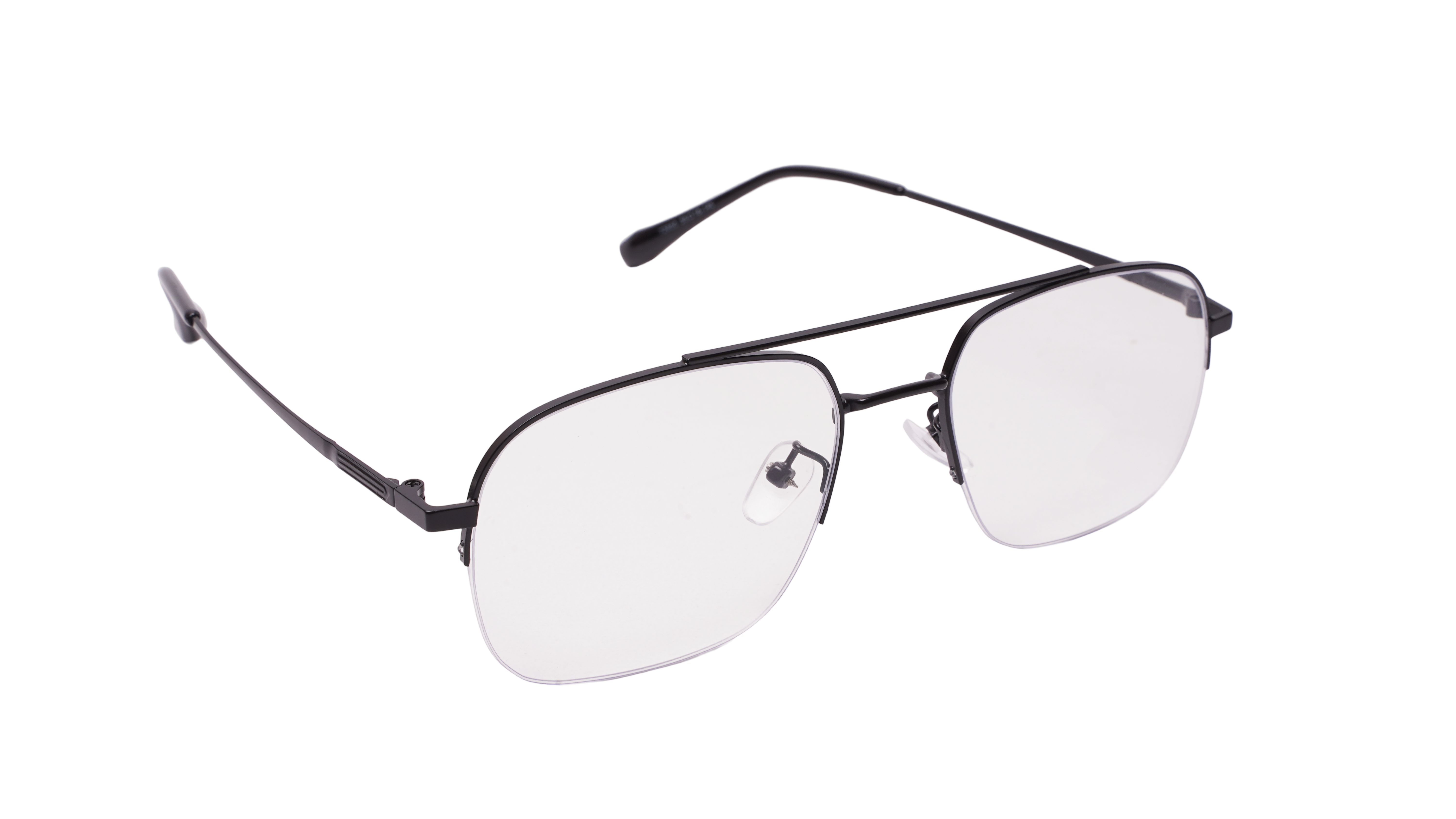 Soigné Unisex Half Rim Rectangular Spectacle Frame.Gray Color-Large