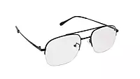 Soigné Unisex Half Rim Rectangular Large Spectacle Frame.Matte Black