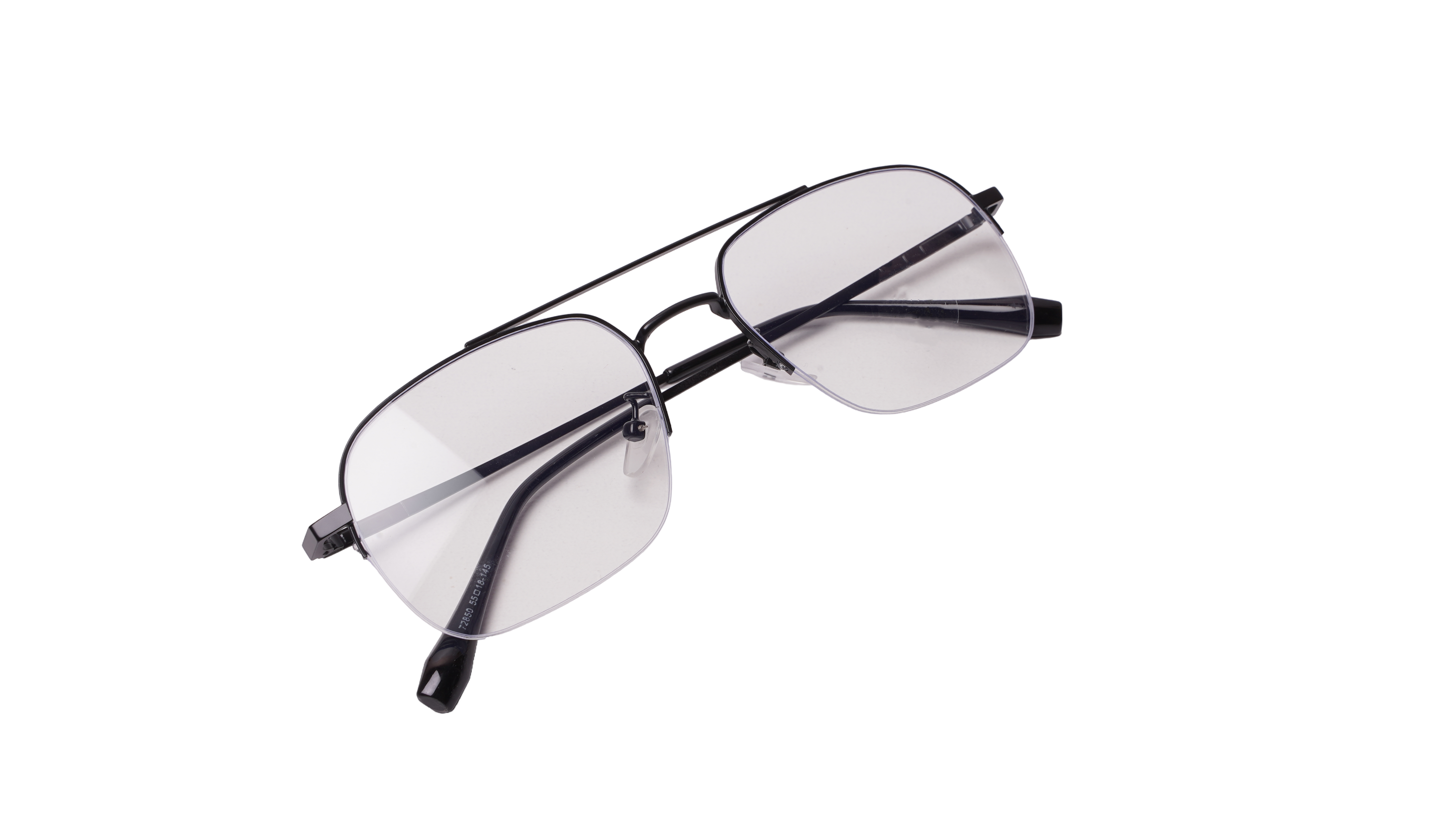 Soigné Unisex Half Rim Rectangular Spectacle Frame.Gray Color-Large