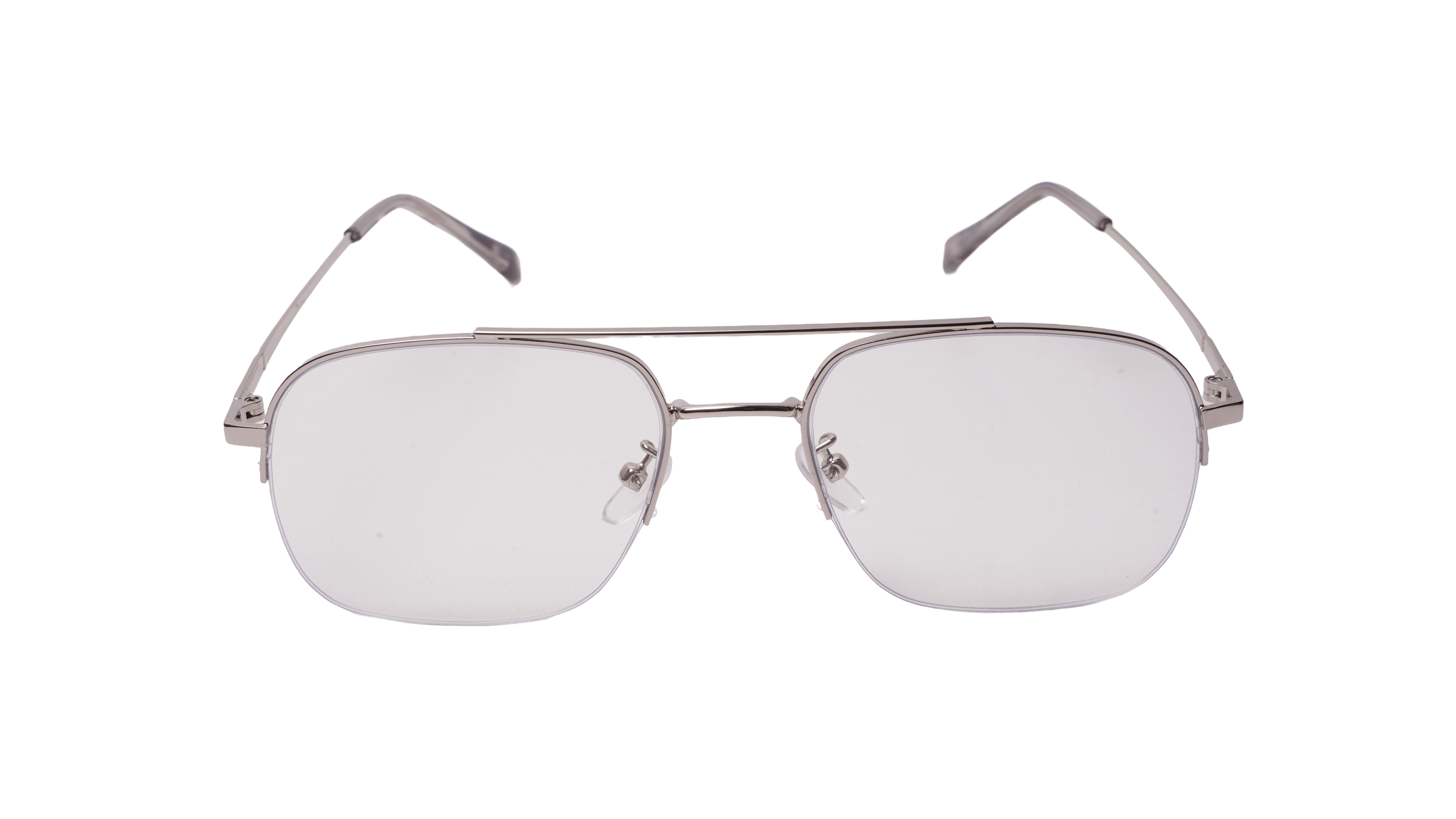 Soigné Unisex Half Rim Rectangular Spectacle Frame.Gray Color Frame-Large