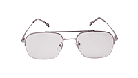 Soigné Unisex Half Rim Rectangular Spectacle Frame.Gray Color Frame-Large